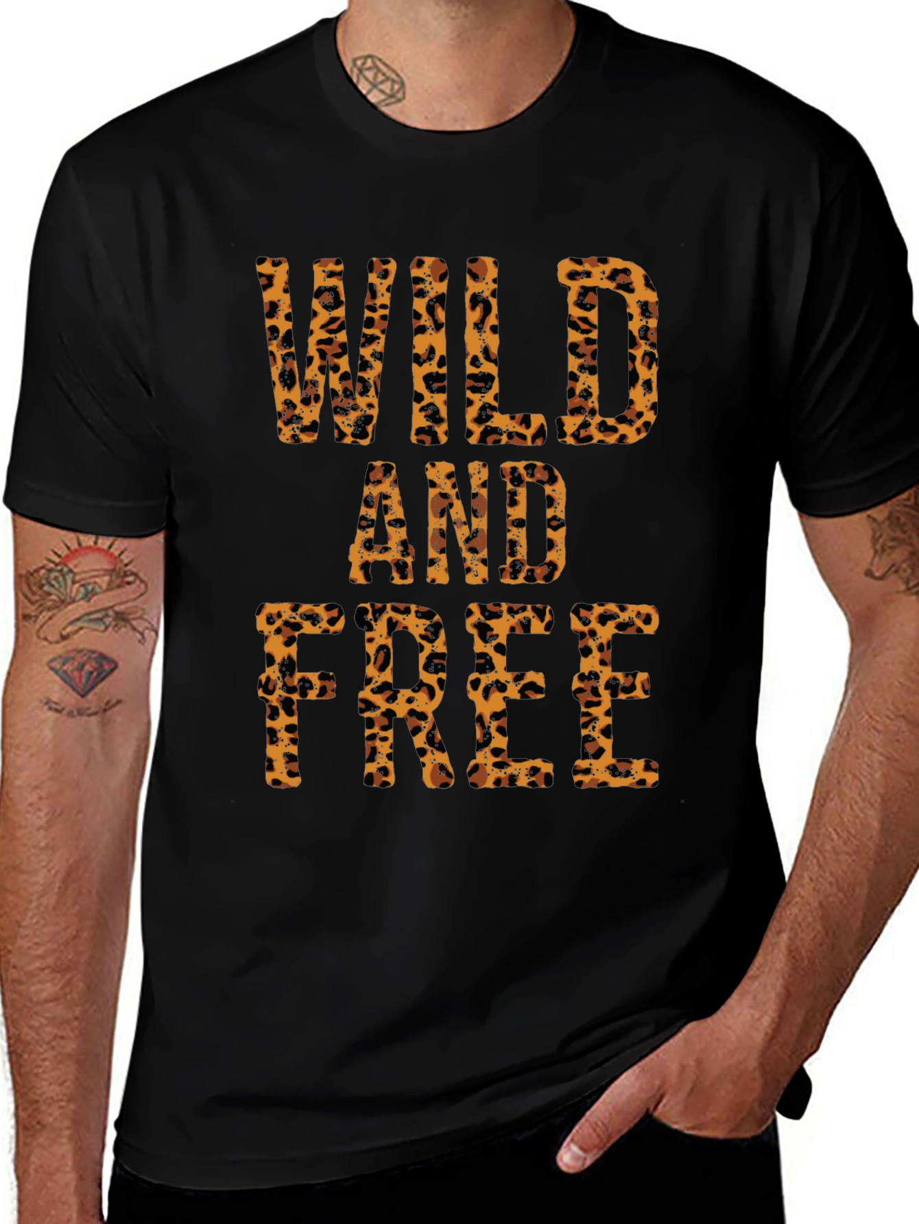 Wild and Free Leopard Print Graphic Tee