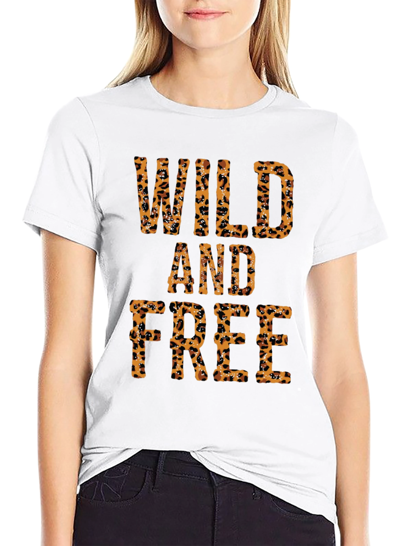 Wild and Free Leopard Print Graphic Tee