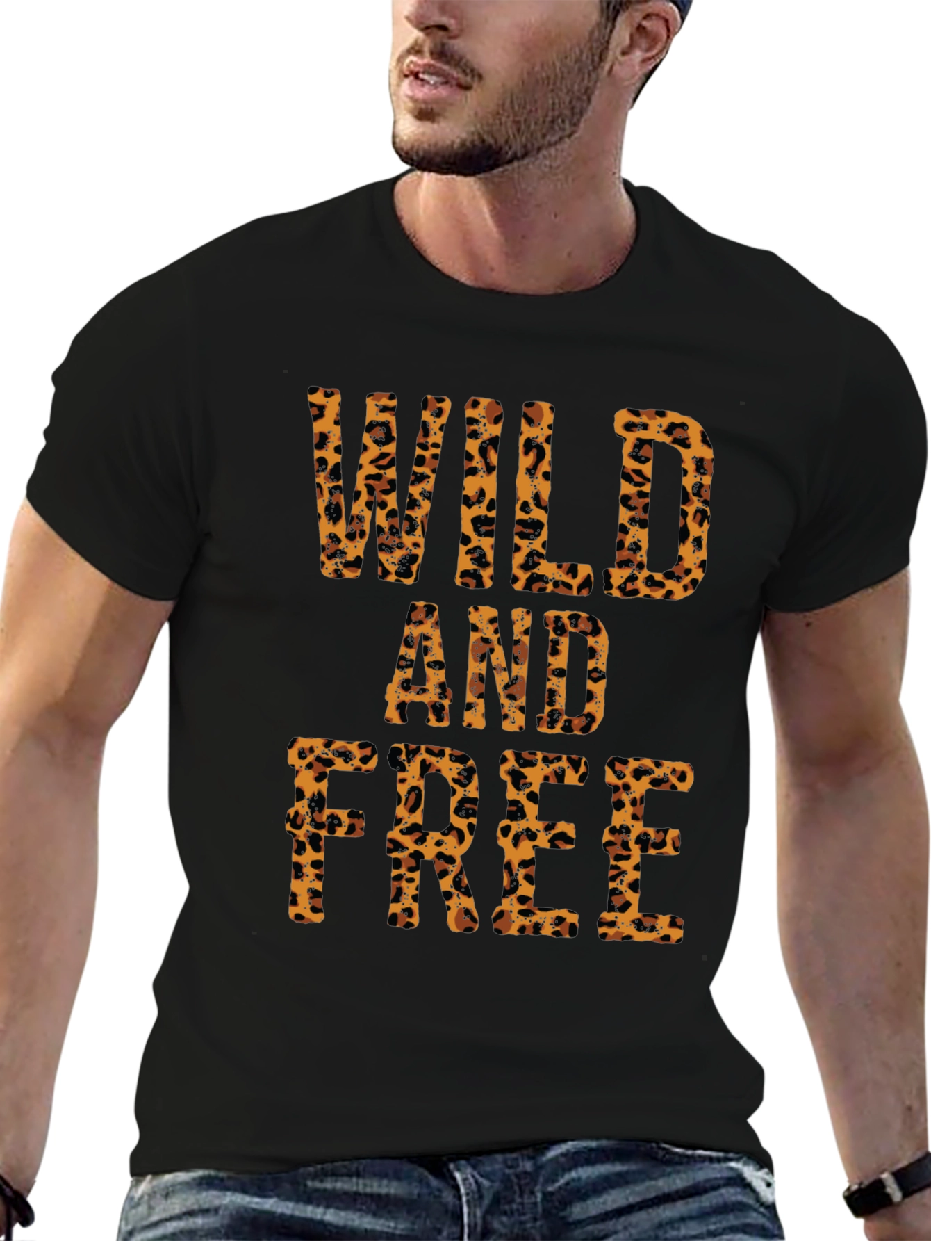 Wild and Free Leopard Print Graphic Tee