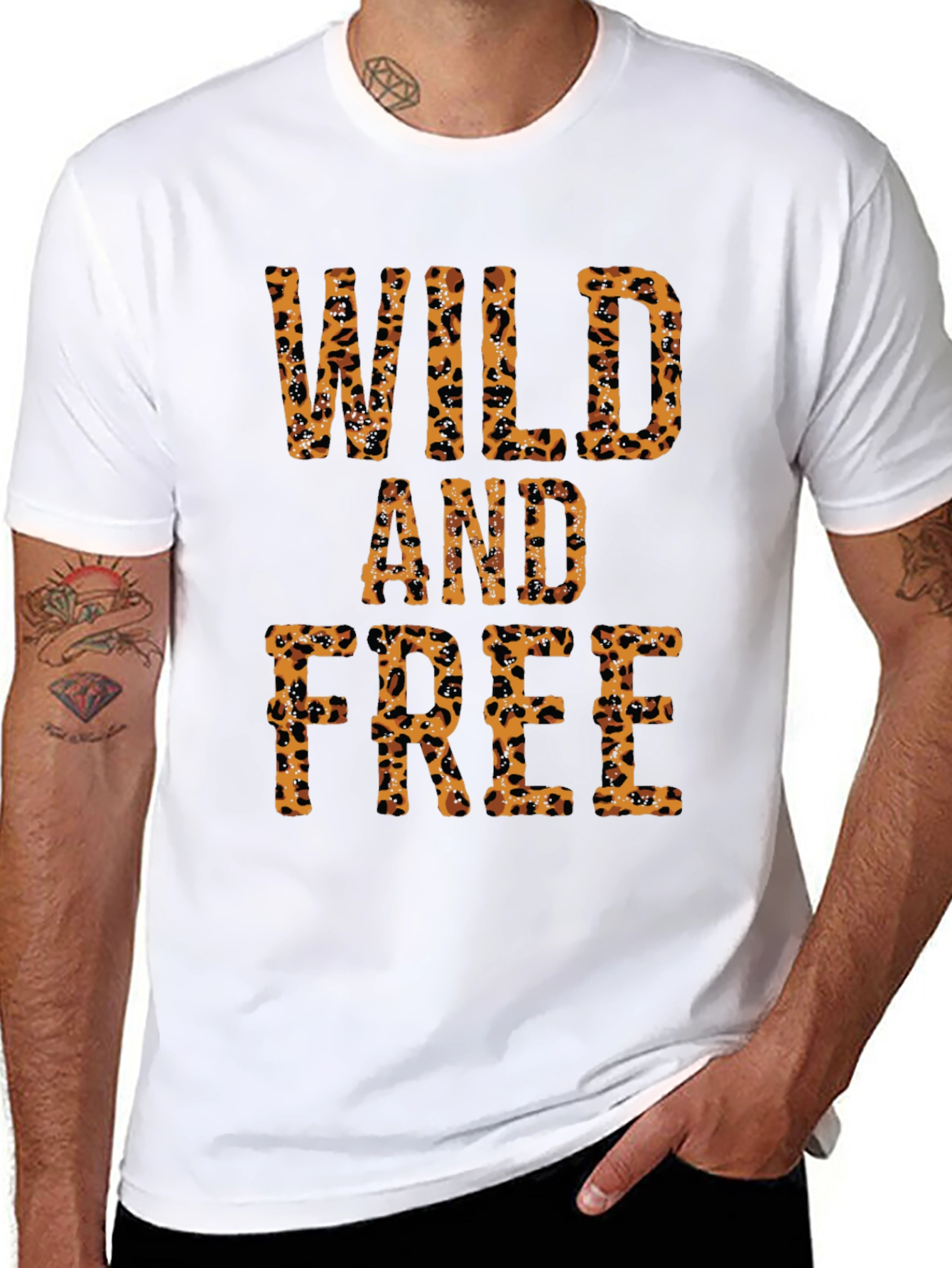 Wild and Free Leopard Print Graphic Tee