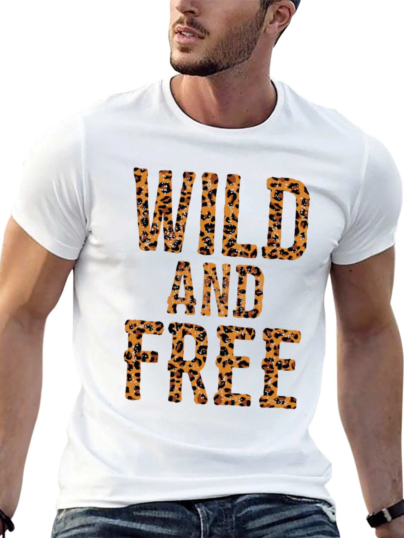 Wild and Free Leopard Print Graphic Tee