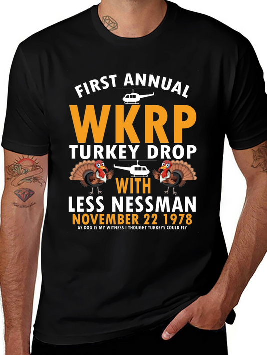 WKRP Turkey Drop T-Shirt - Less Nessman November 22 1978