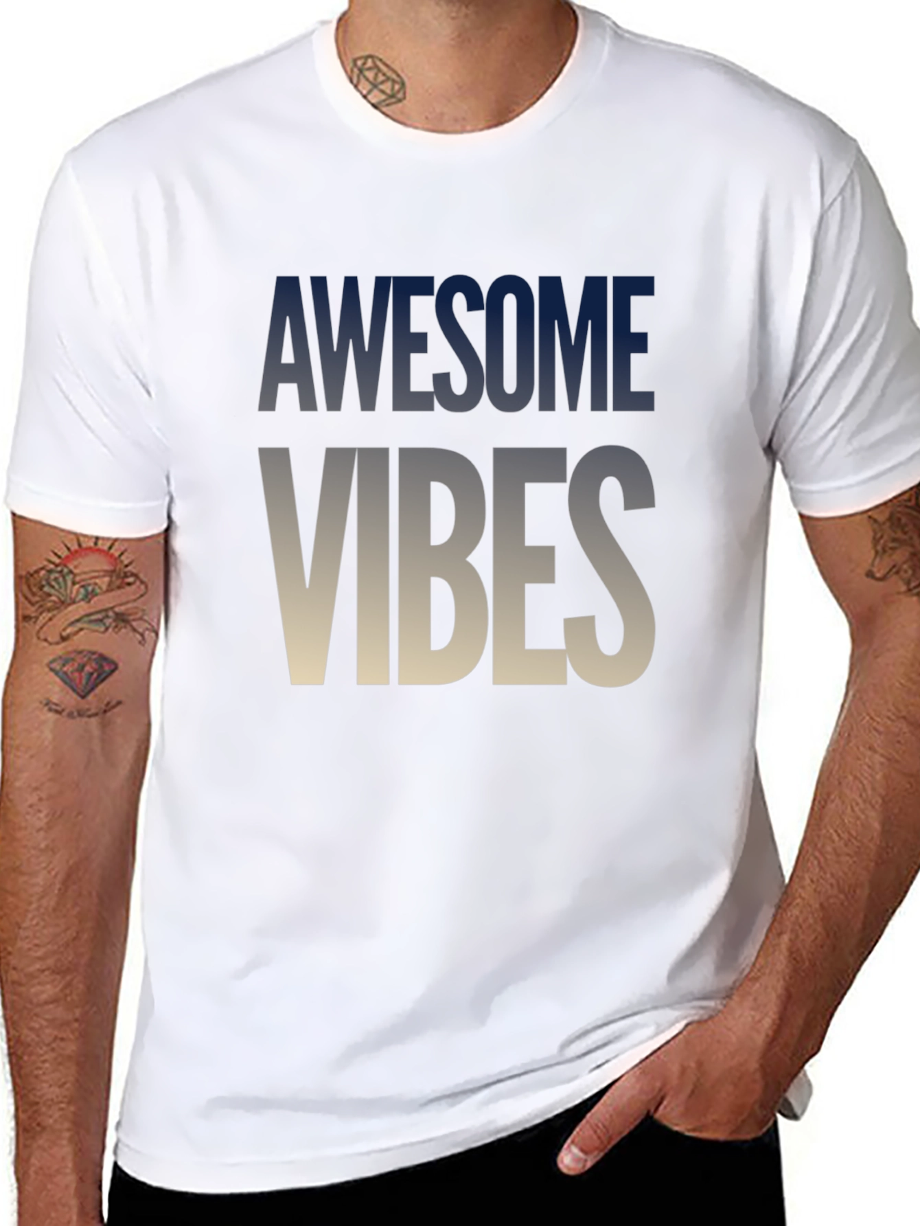 Awesome Vibes Graphic Tee - Cool Casual Style