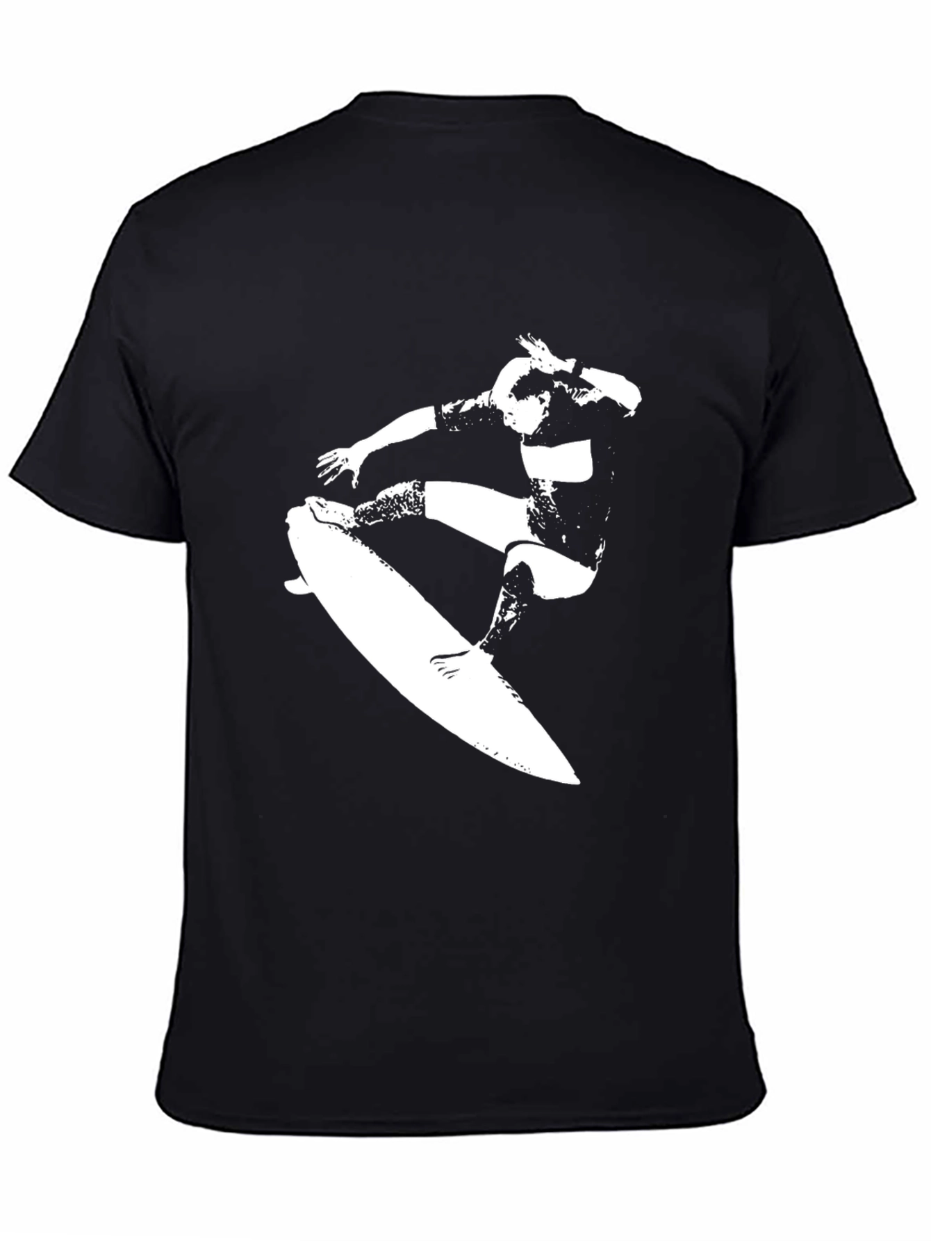 Surfing Silhouette Graphic Tee - Black