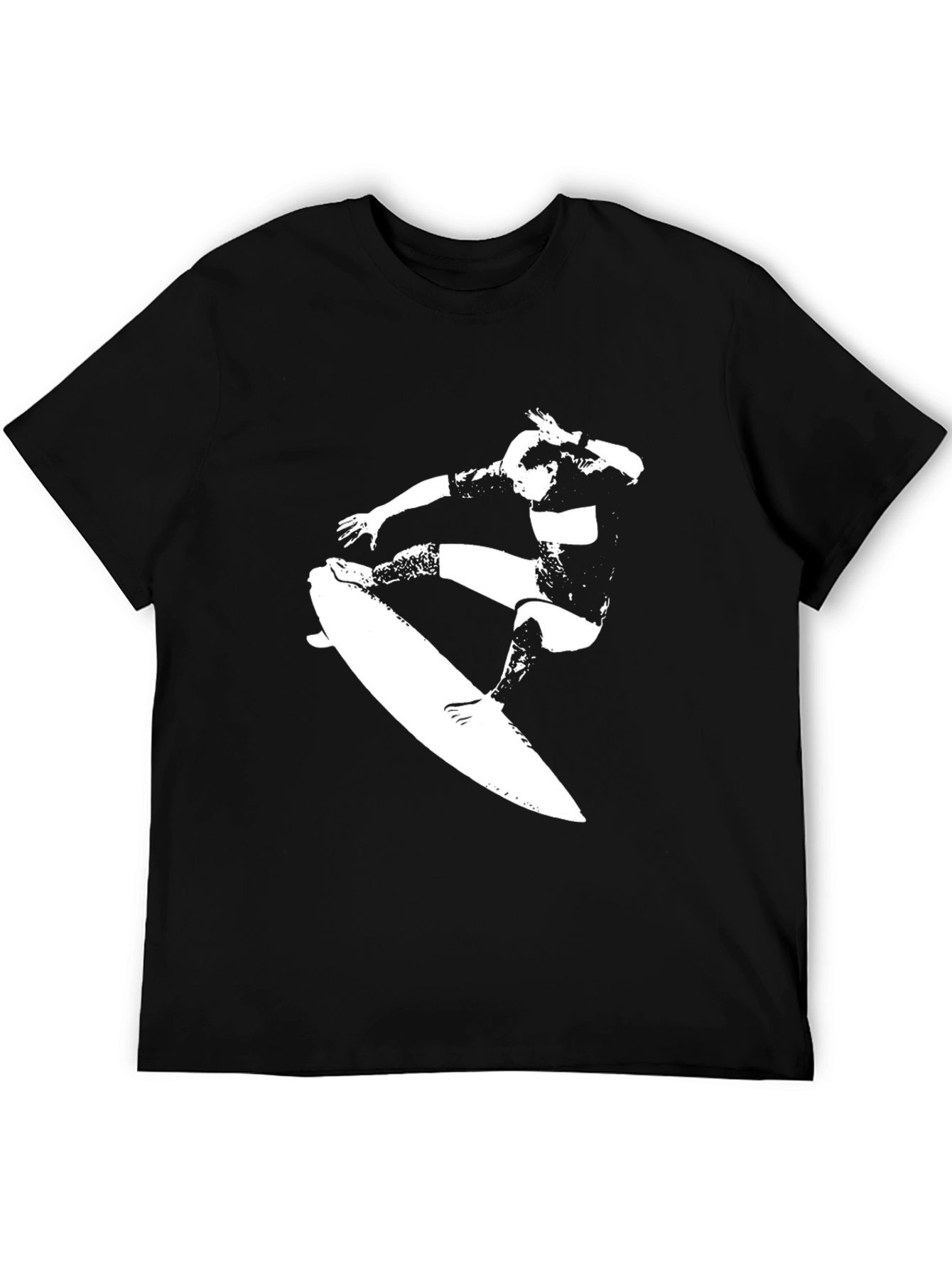 Surfing Silhouette Graphic Tee - Black