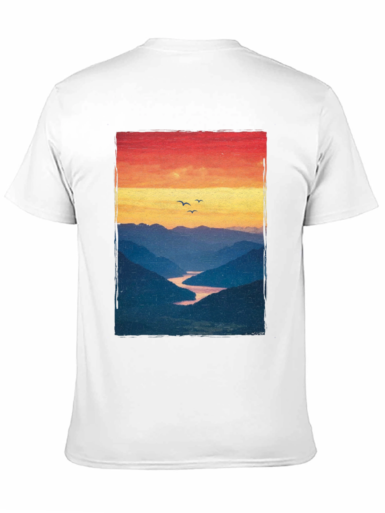 Sunset Mountain River Graphic Tee
