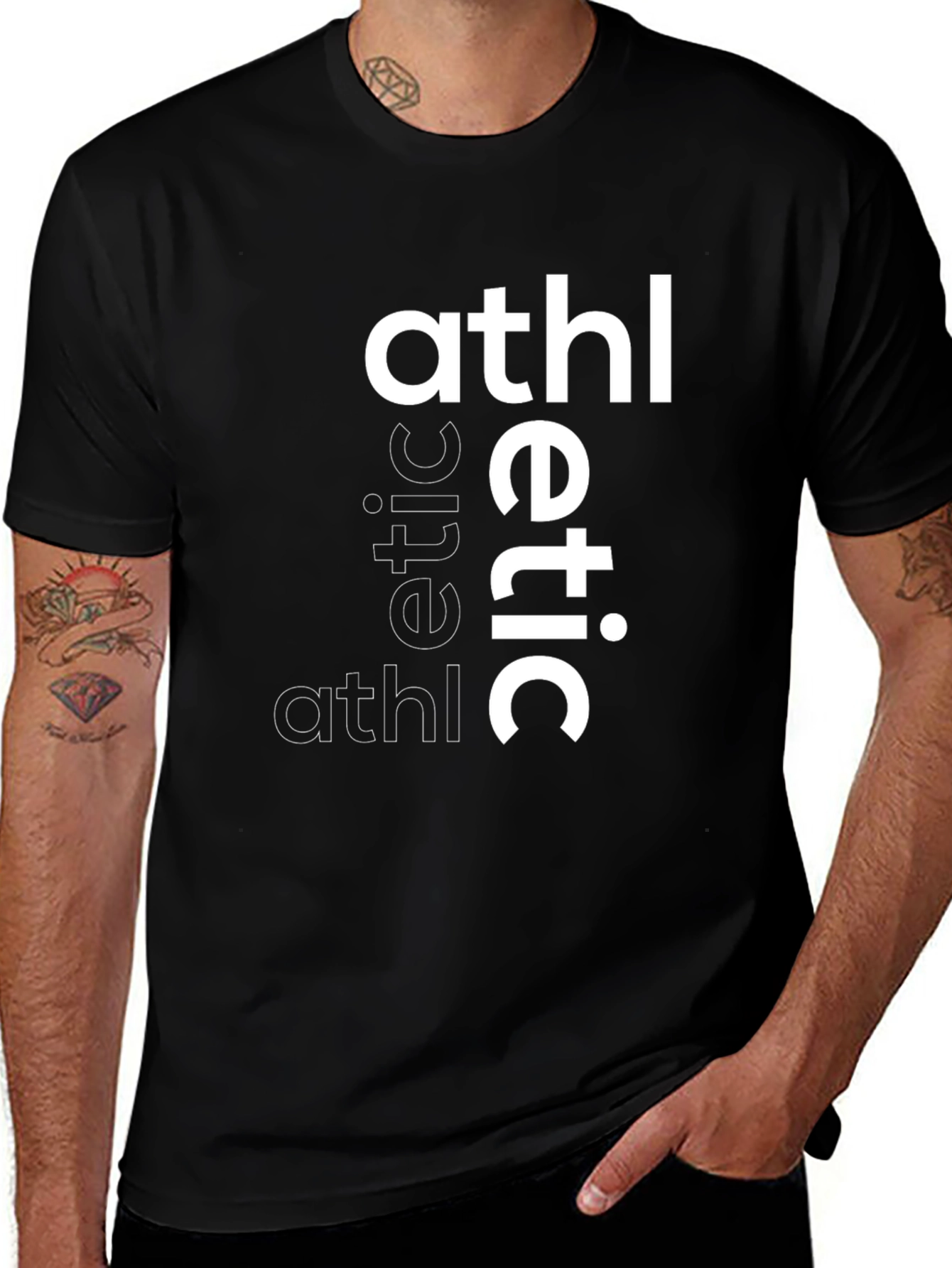 Mens Athletic Graphic Print T-Shirt