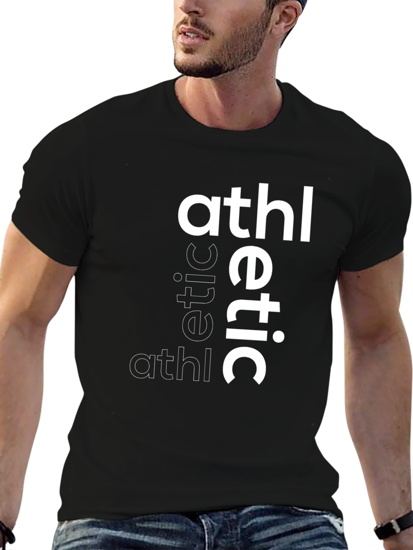 Mens Athletic Graphic Print T-Shirt
