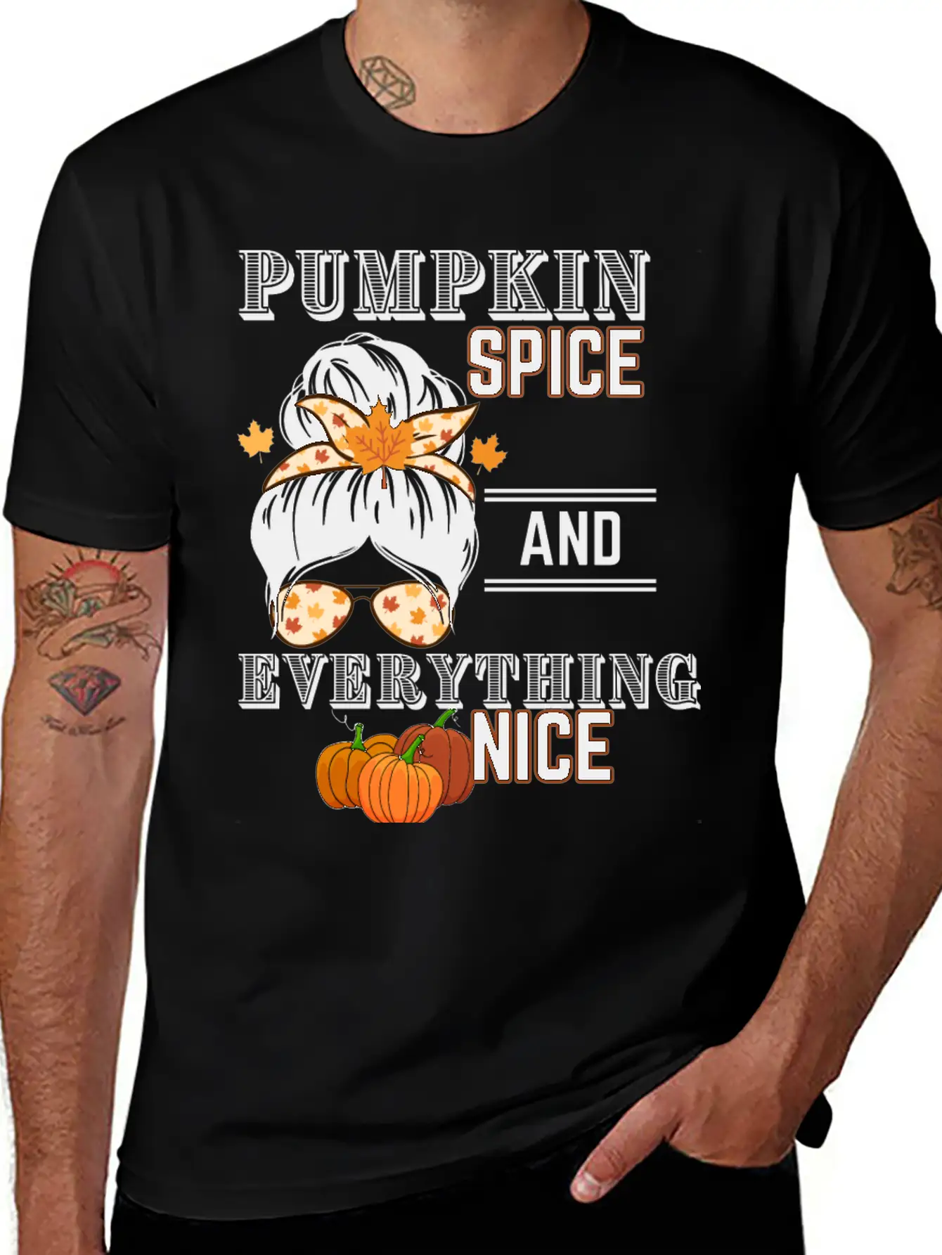 Pumpkin Spice & Everything Nice Lightweight Cotton T-Shirt – Daily Comfort Graphic Shirt