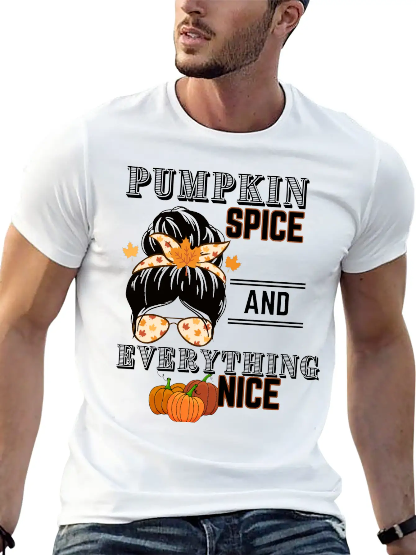 Pumpkin Spice & Everything Nice Lightweight Cotton T-Shirt – Daily Comfort Graphic Shirt