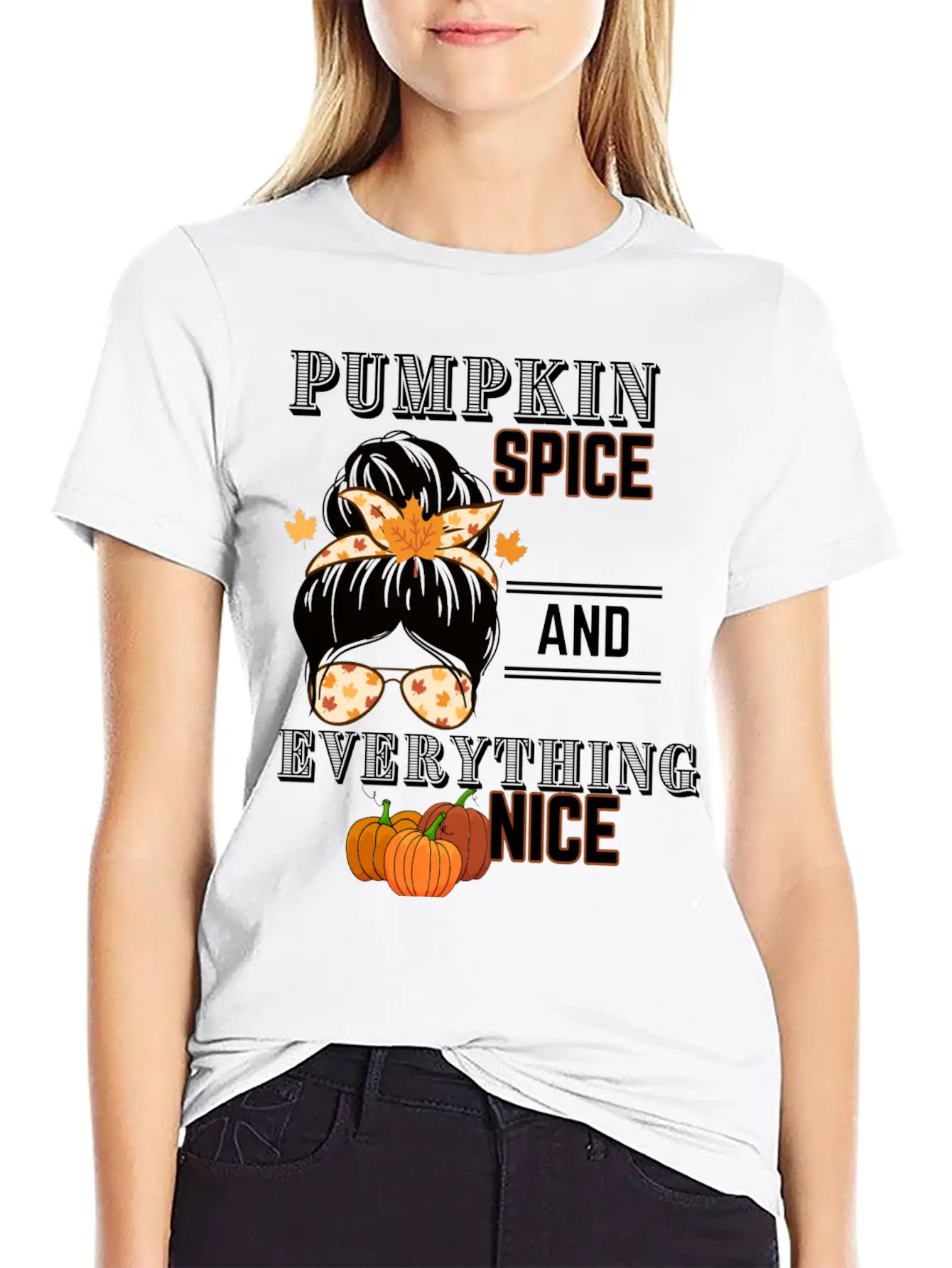 Pumpkin Spice & Everything Nice Lightweight Cotton T-Shirt – Daily Comfort Graphic Shirt
