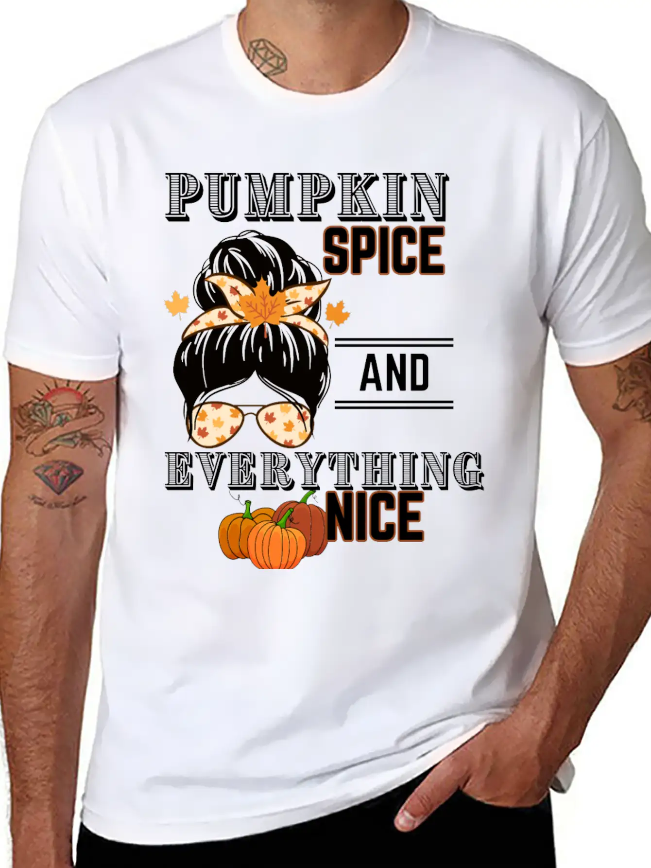 Pumpkin Spice & Everything Nice Lightweight Cotton T-Shirt – Daily Comfort Graphic Shirt