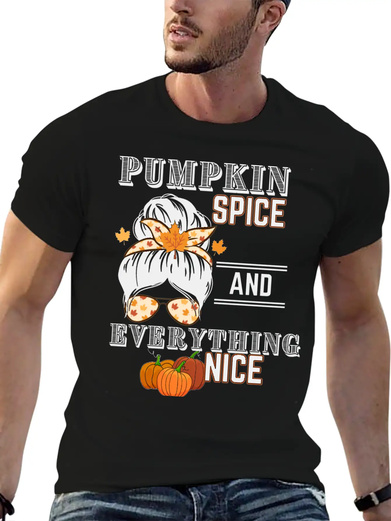 Pumpkin Spice & Everything Nice Lightweight Cotton T-Shirt – Daily Comfort Graphic Shirt