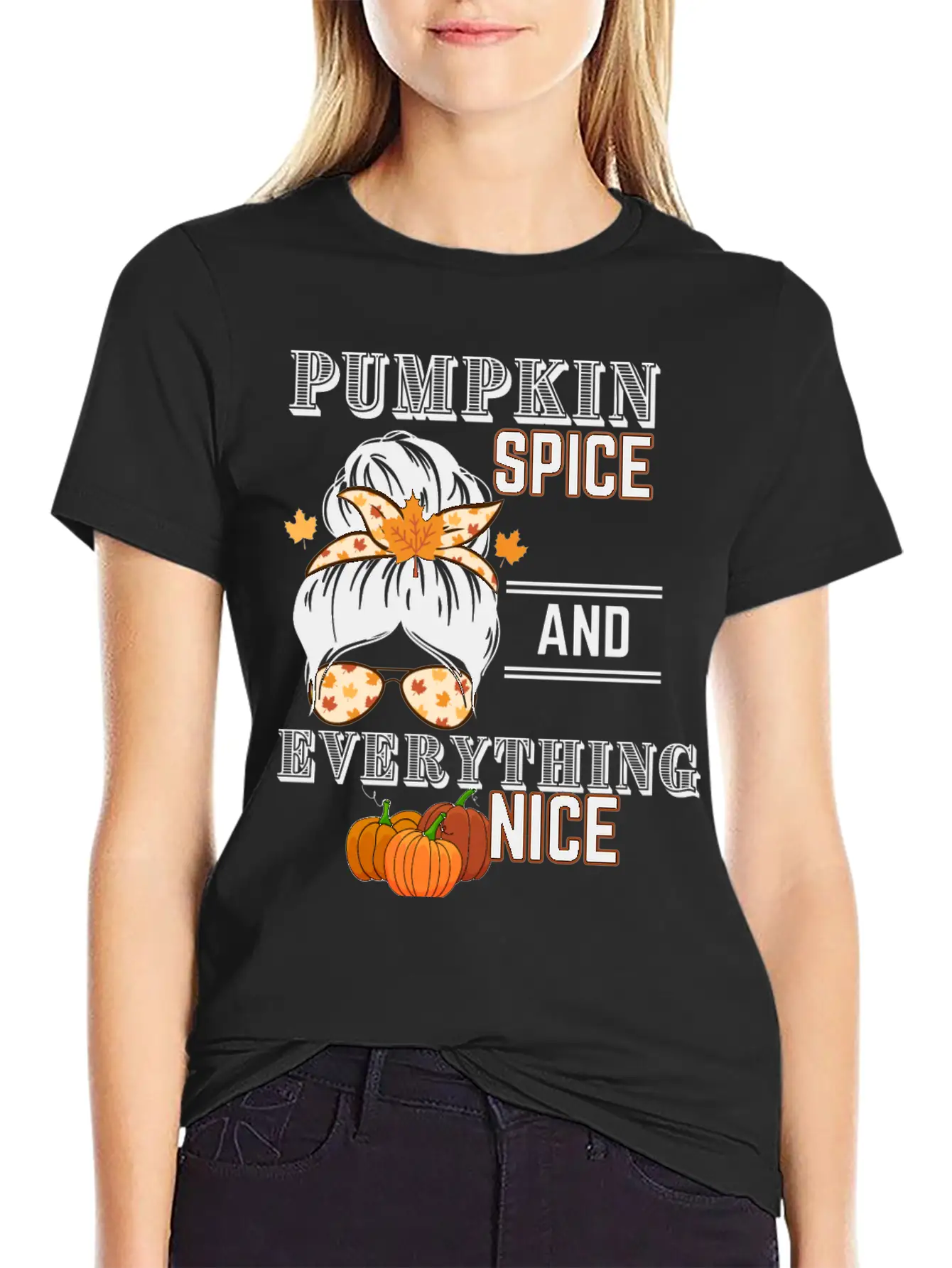 Pumpkin Spice & Everything Nice Lightweight Cotton T-Shirt – Daily Comfort Graphic Shirt
