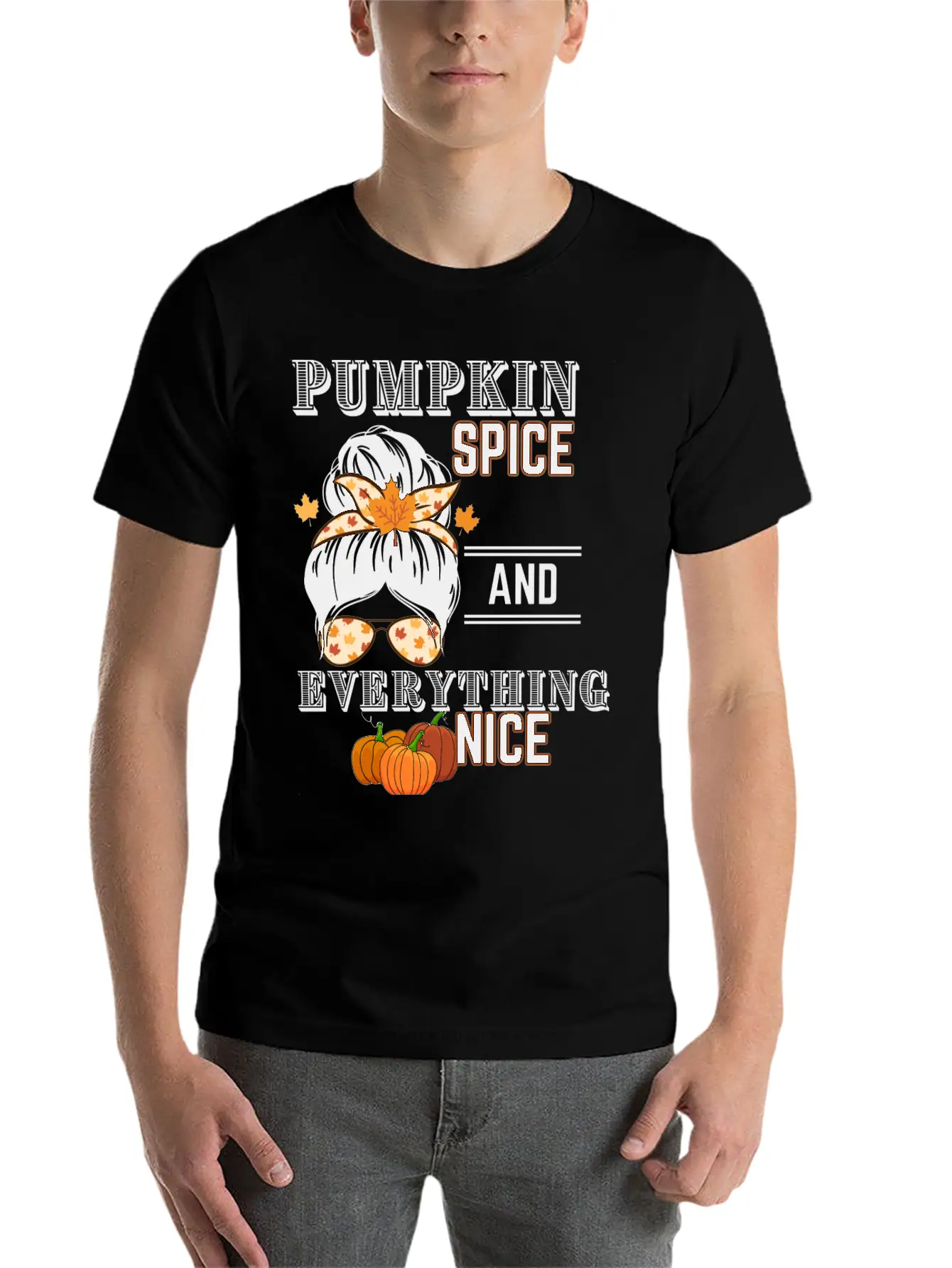 Pumpkin Spice & Everything Nice Lightweight Cotton T-Shirt – Daily Comfort Graphic Shirt