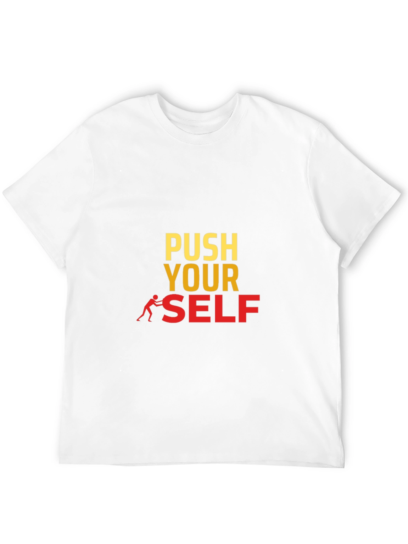 Push Yourself Black Graphic Tee - Motivational Design