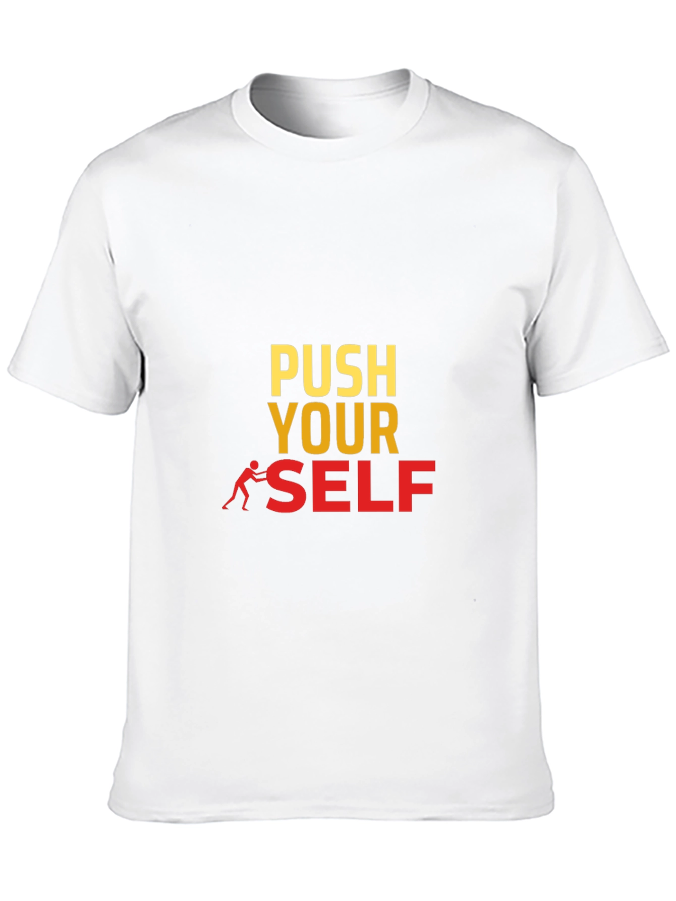 Push Yourself Black Graphic Tee - Motivational Design