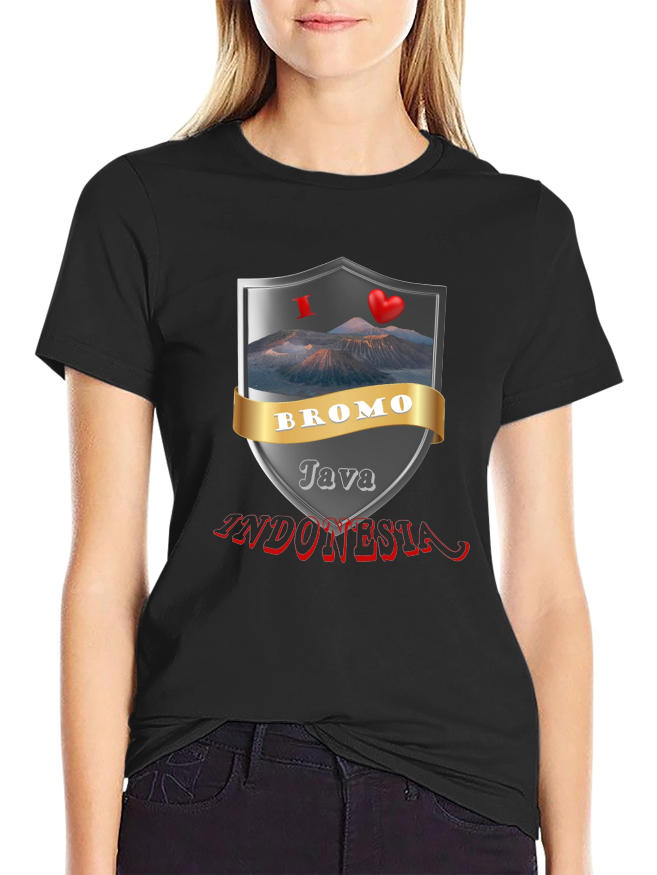 Bromo Java Indonesia Black Graphic T-Shirt