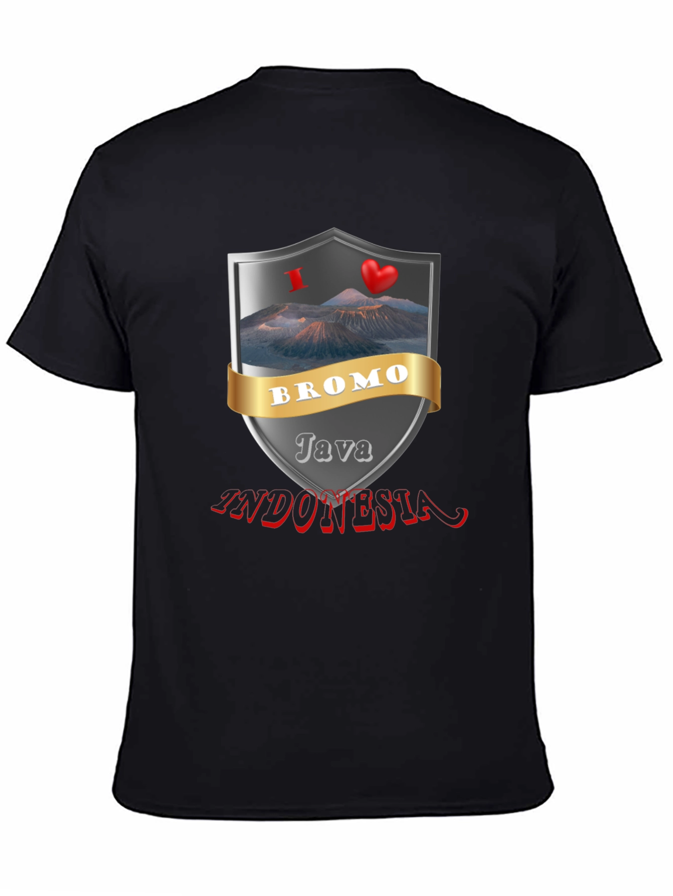 Bromo Java Indonesia Black Graphic T-Shirt