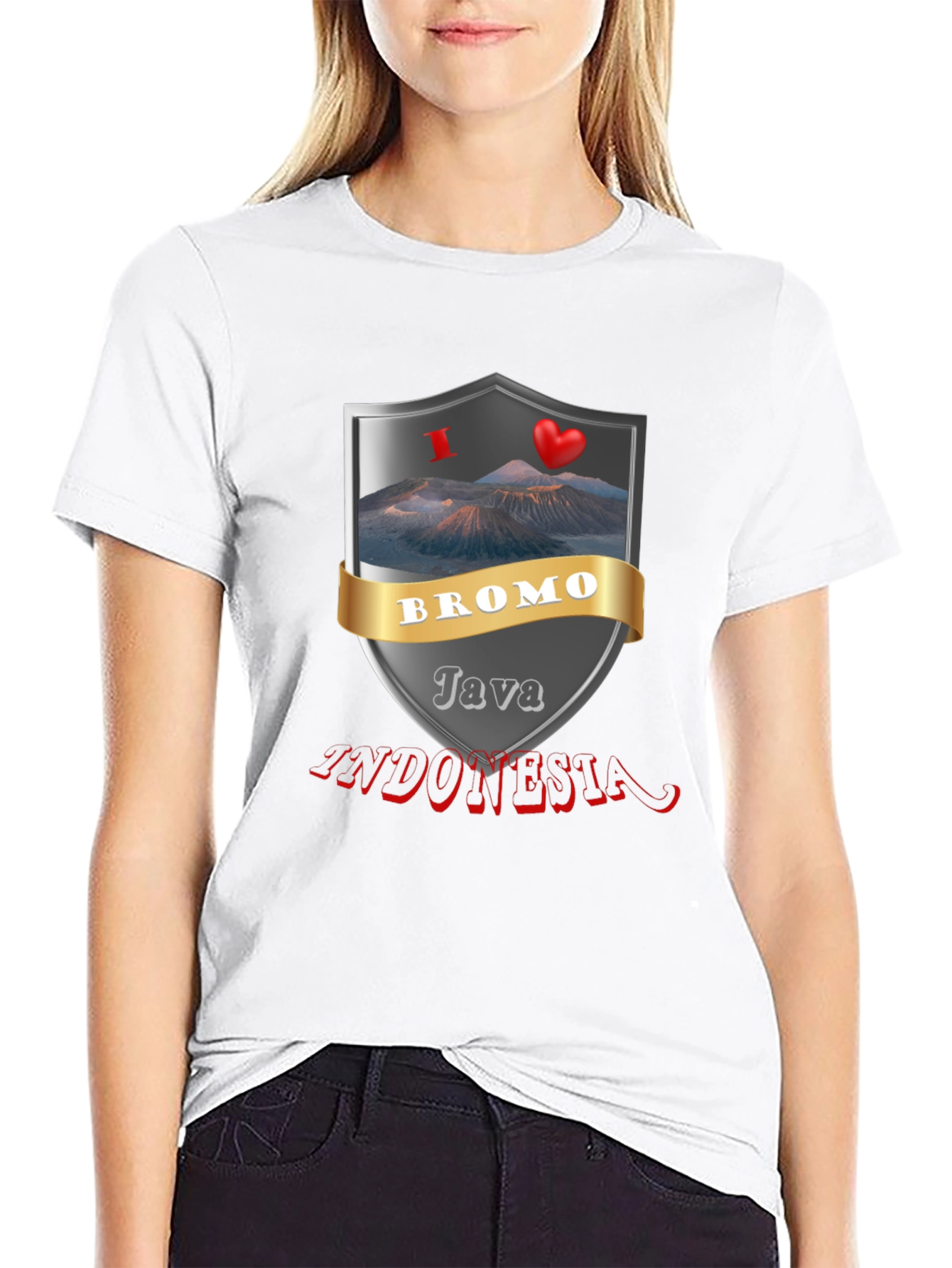 Bromo Java Indonesia Black Graphic T-Shirt