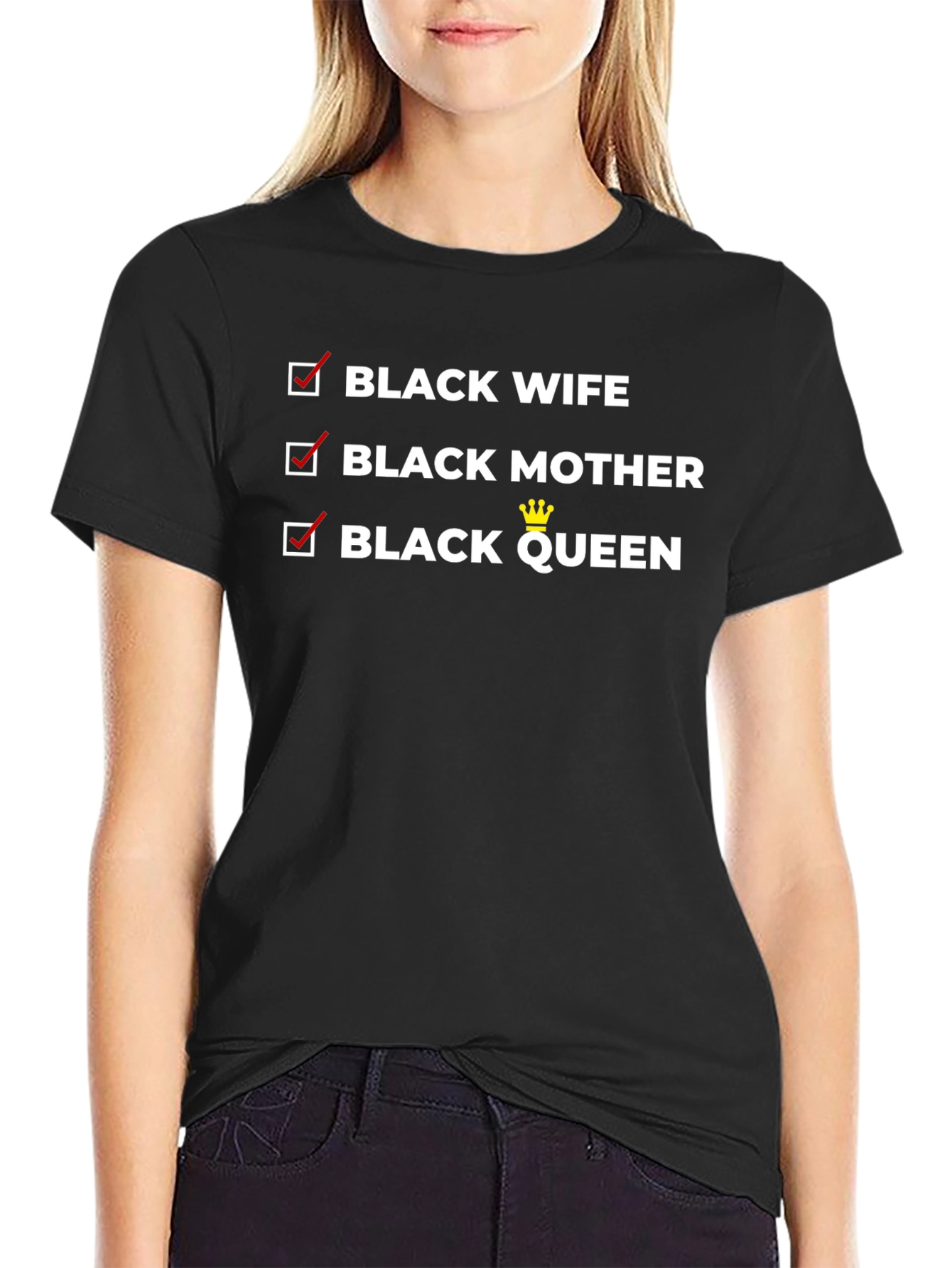 Black Wife Mother Queen T-Shirt - Empowering Tee