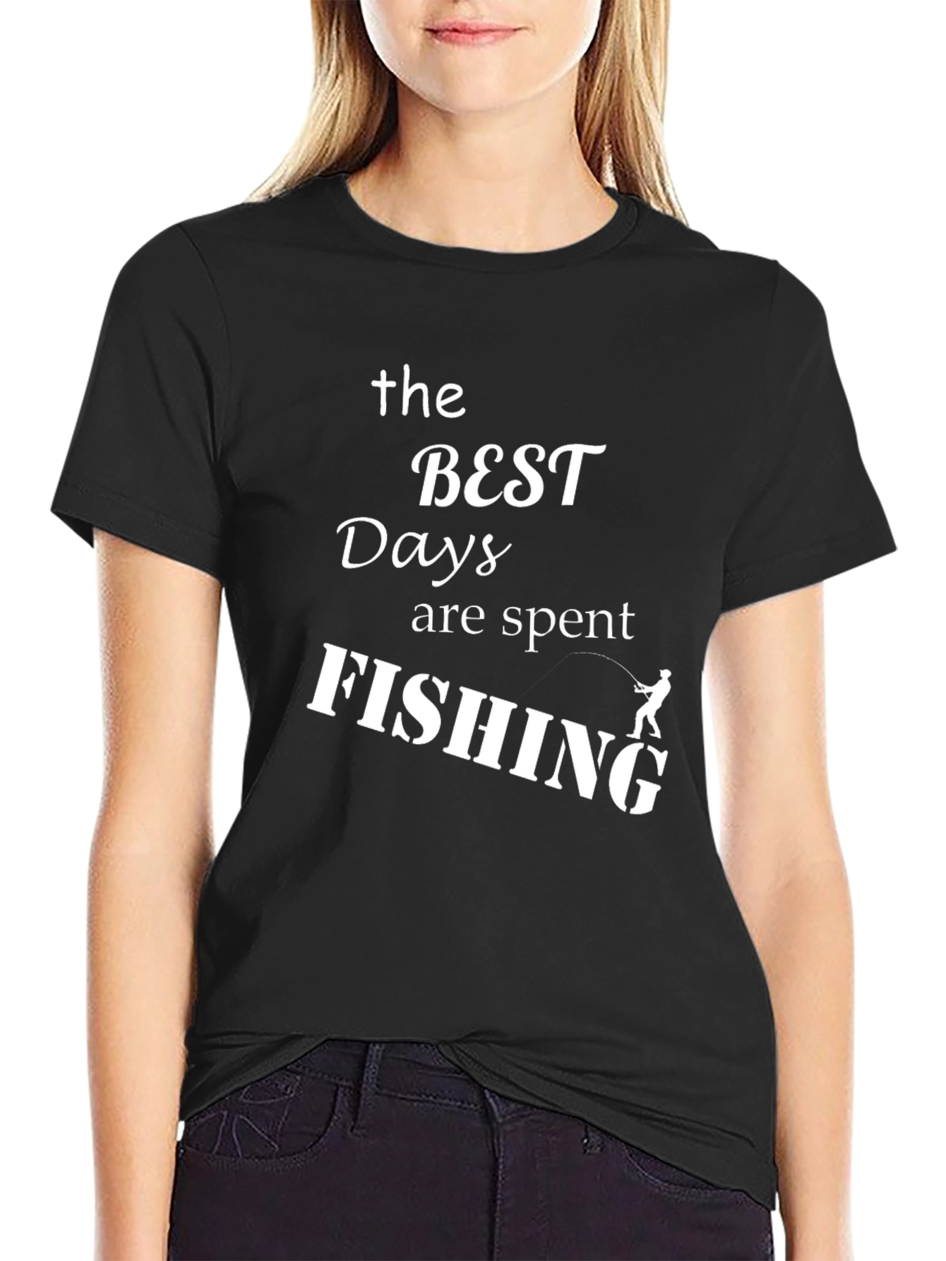 The Best Days are Spent Fishing Black T-Shirt