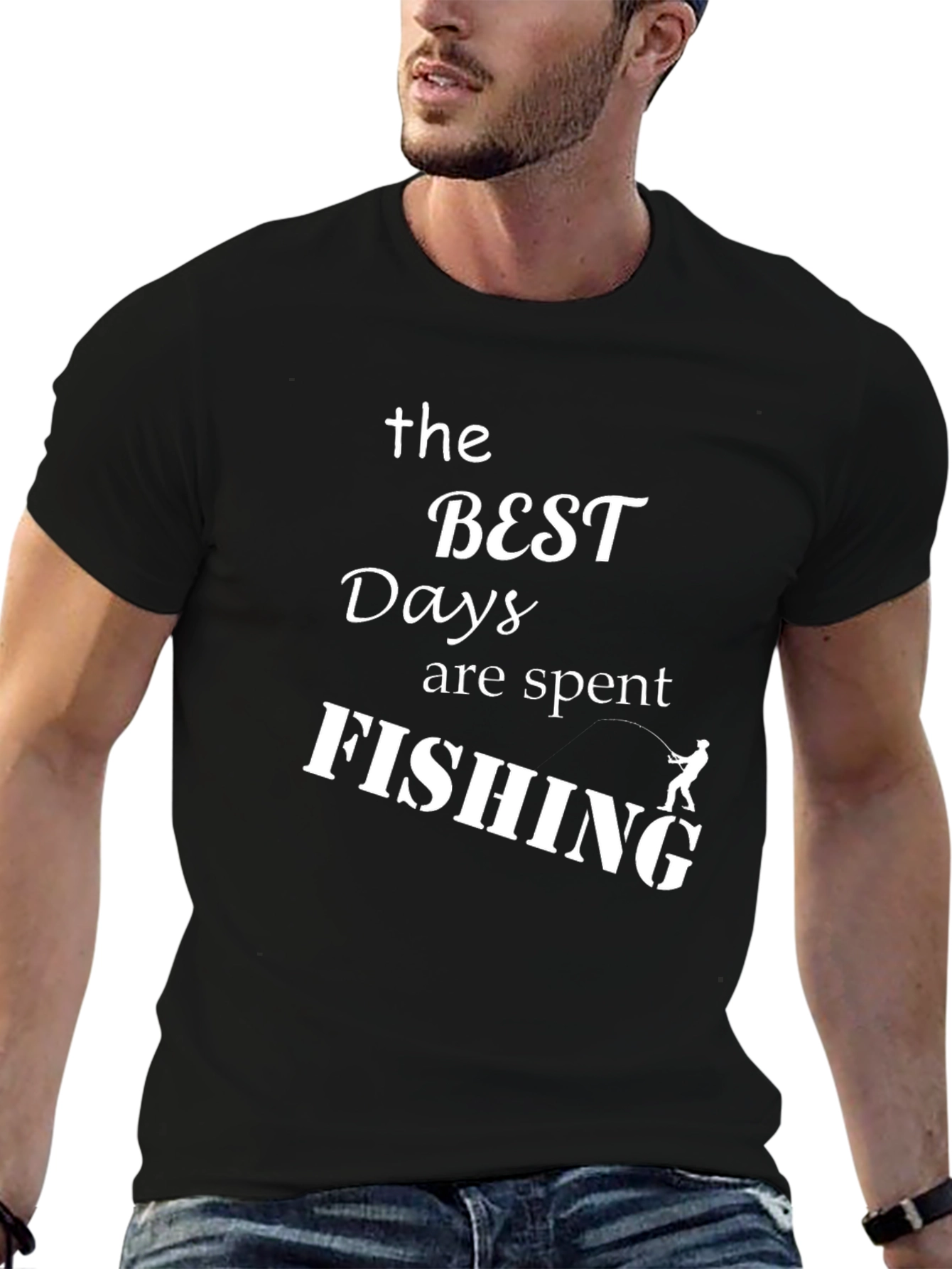 The Best Days are Spent Fishing Black T-Shirt