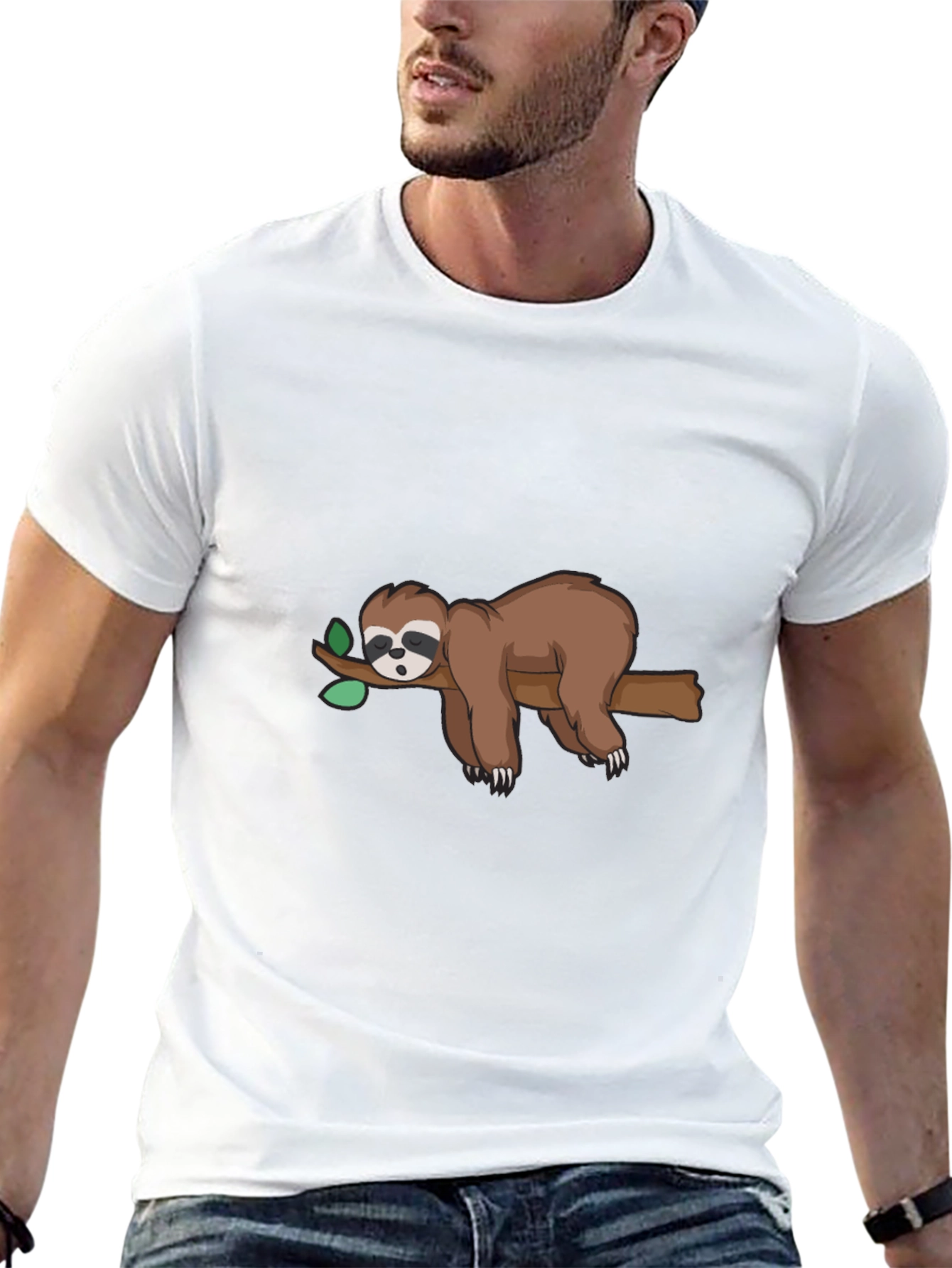 Sloth on Branch Graphic Tee - Relaxed Fit