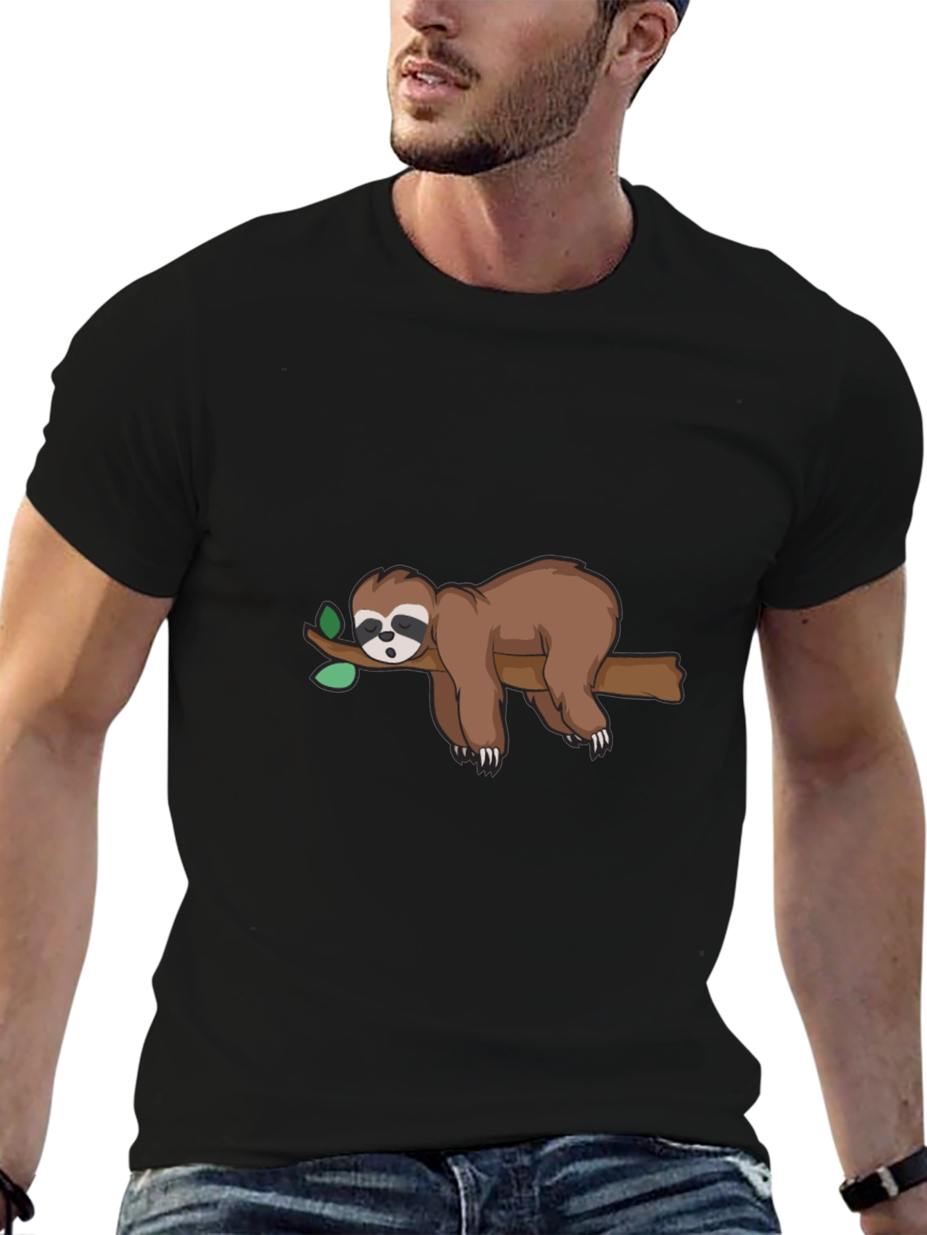 Sloth on Branch Graphic Tee - Relaxed Fit