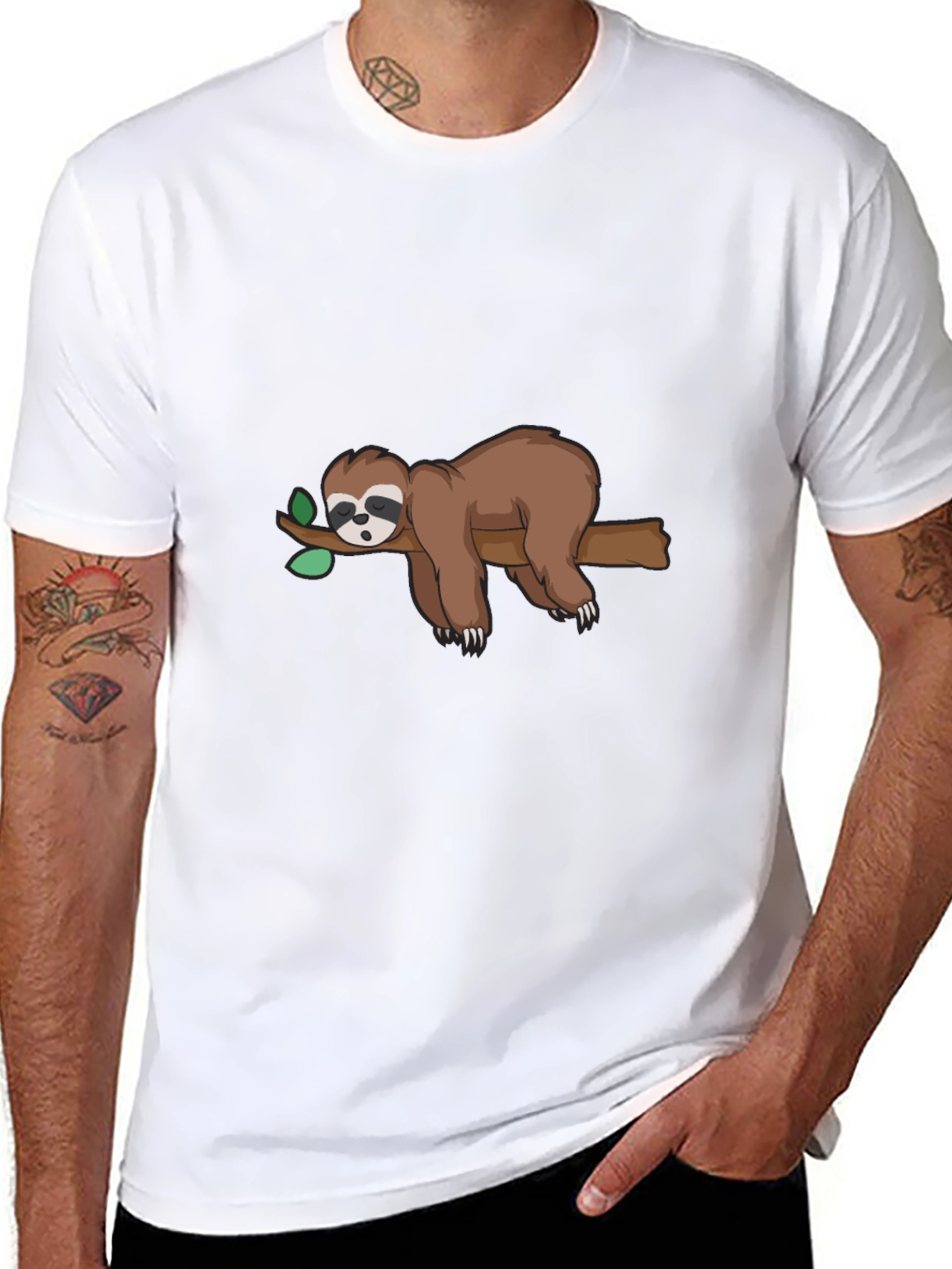 Sloth on Branch Graphic Tee - Relaxed Fit