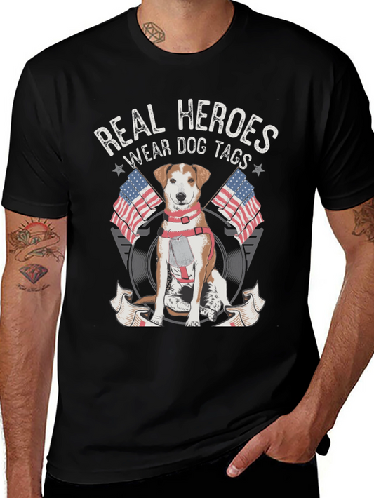 Real Heroes Wear Dog Tags T-Shirt
