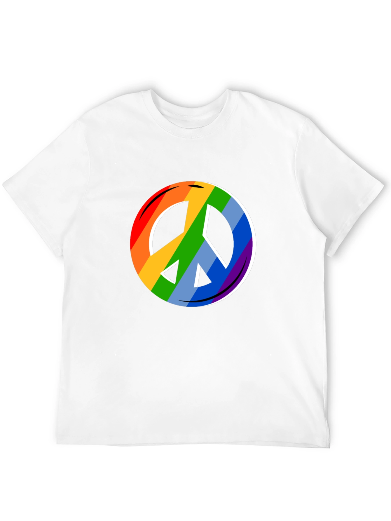 Rainbow Peace Sign Black T-Shirt