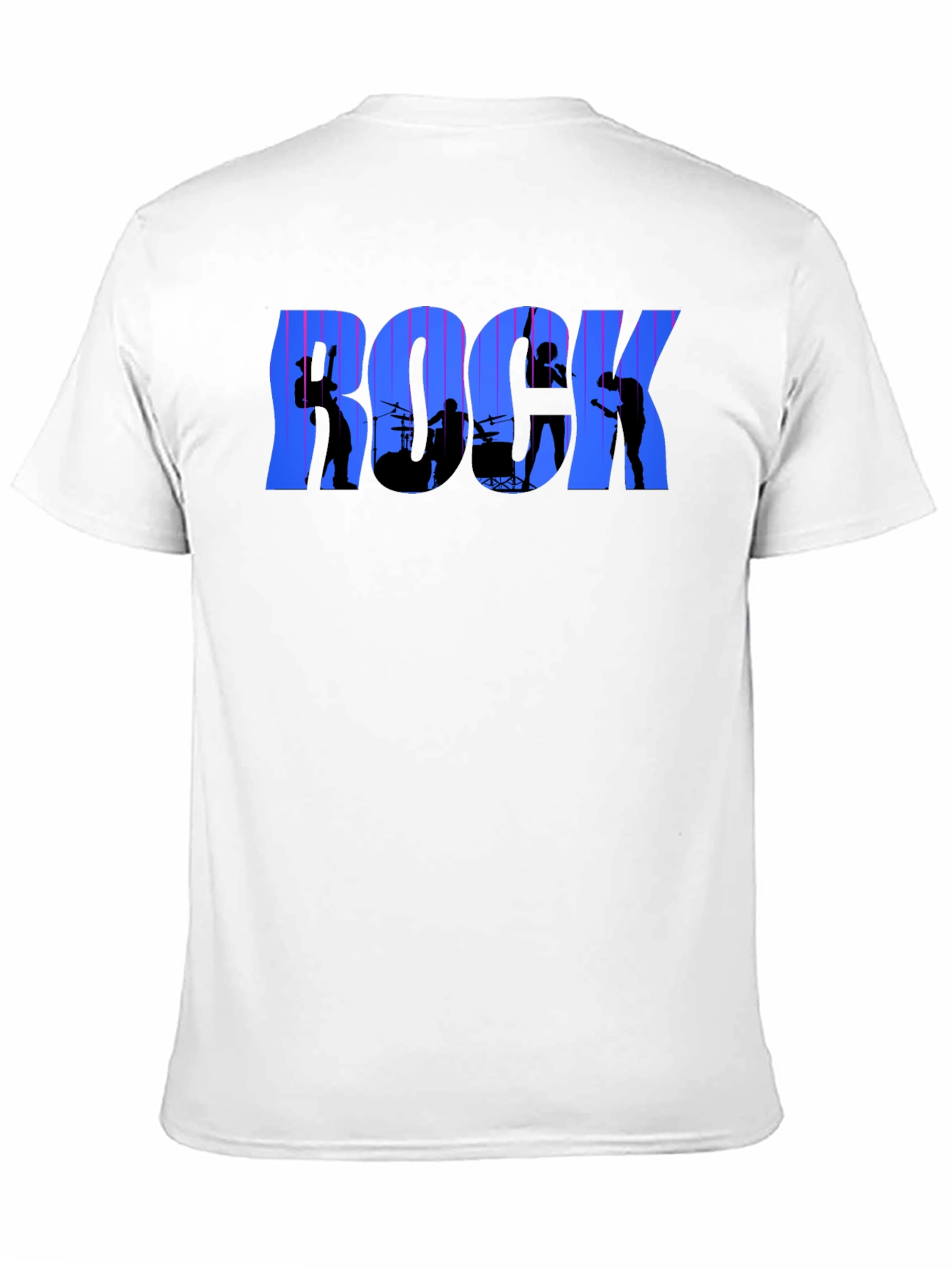 Rock Band Silhouette Graphic Tee - Black Cotton T-Shirt