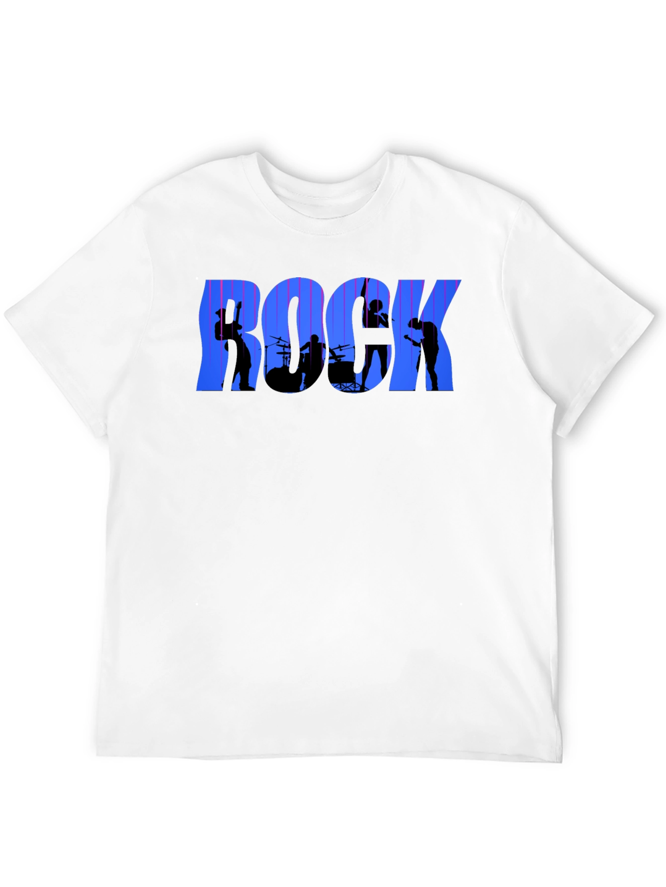 Rock Band Silhouette Graphic Tee - Black Cotton T-Shirt