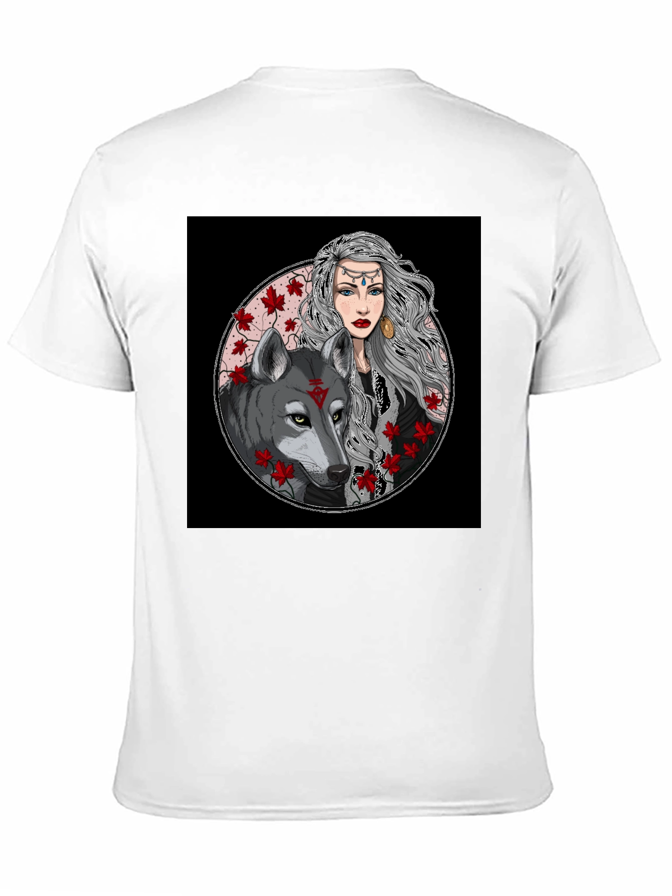 Wolf & Woman Graphic Tee - Black