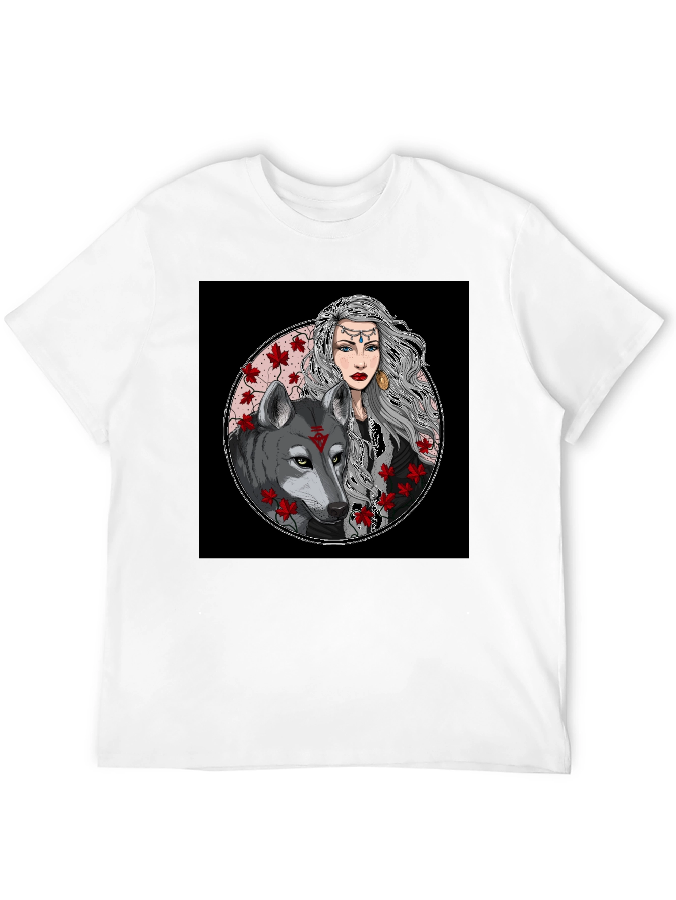 Wolf & Woman Graphic Tee - Black