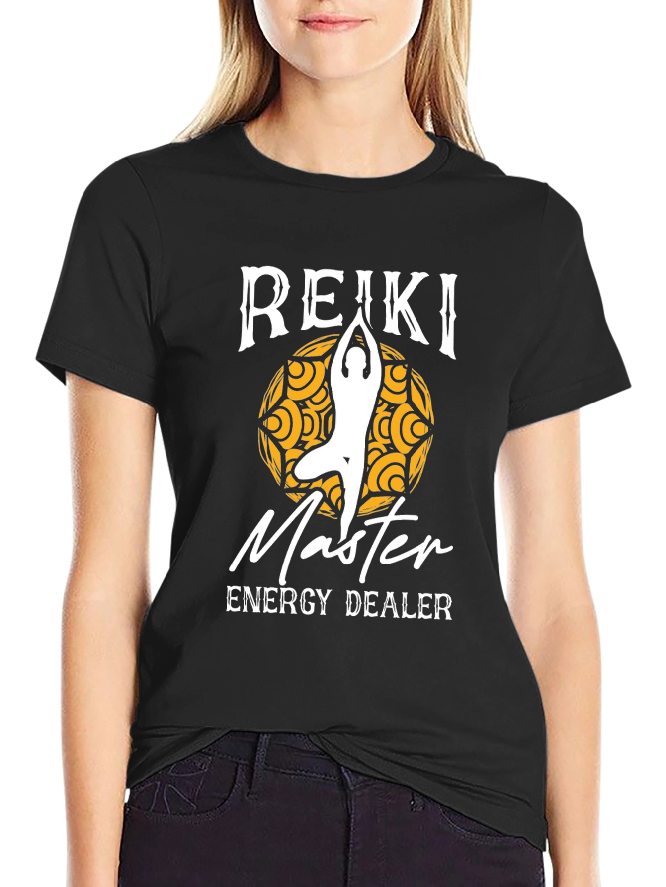 Reiki Master Energy Dealer Black Graphic T-Shirt