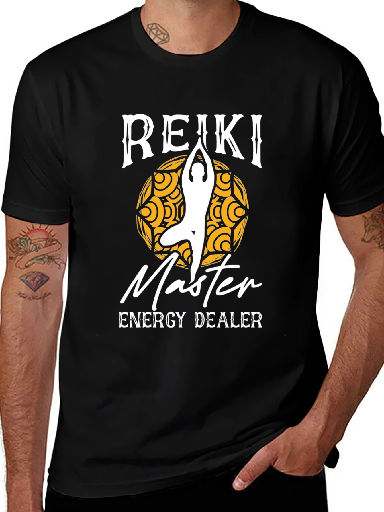 Reiki Master Energy Dealer Black Graphic T-Shirt