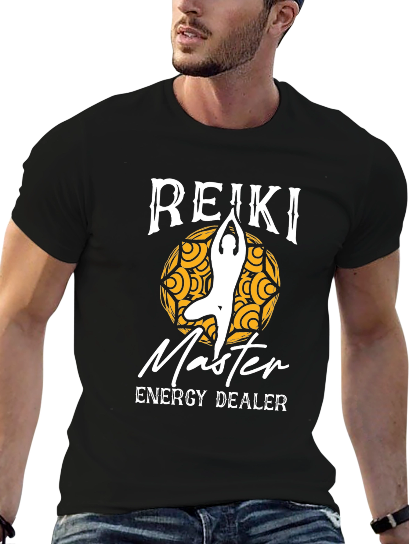 Reiki Master Energy Dealer Black Graphic T-Shirt