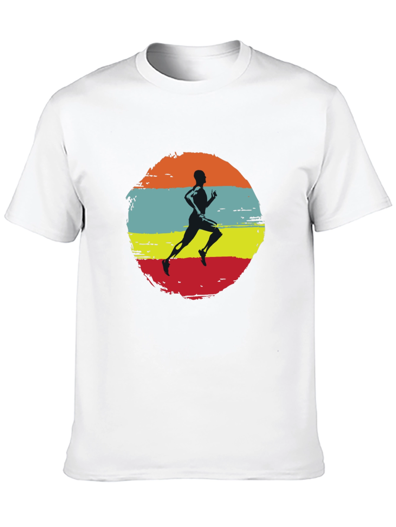 Retro Runner Graphic Tee - Black Cotton T-Shirt