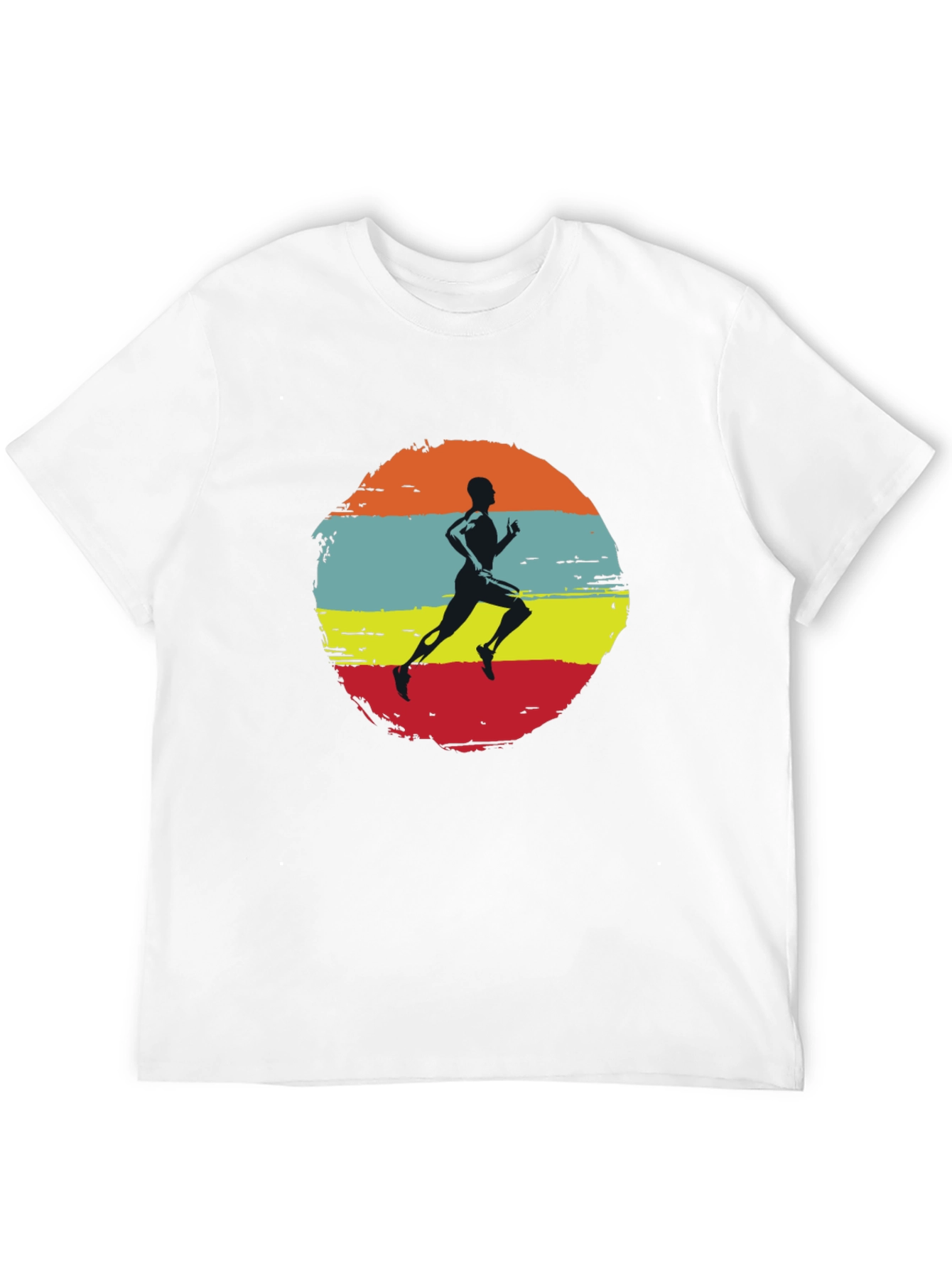 Retro Runner Graphic Tee - Black Cotton T-Shirt