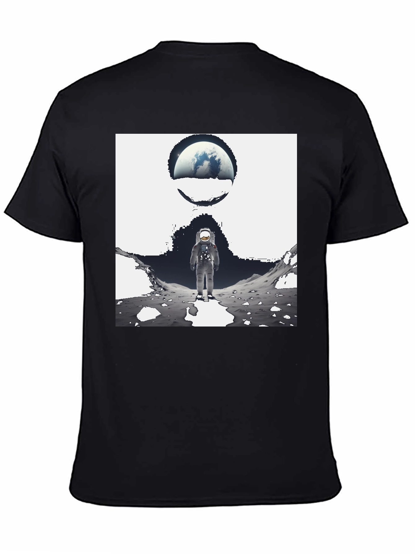 Astronaut Graphic Black Tee - Space Exploration