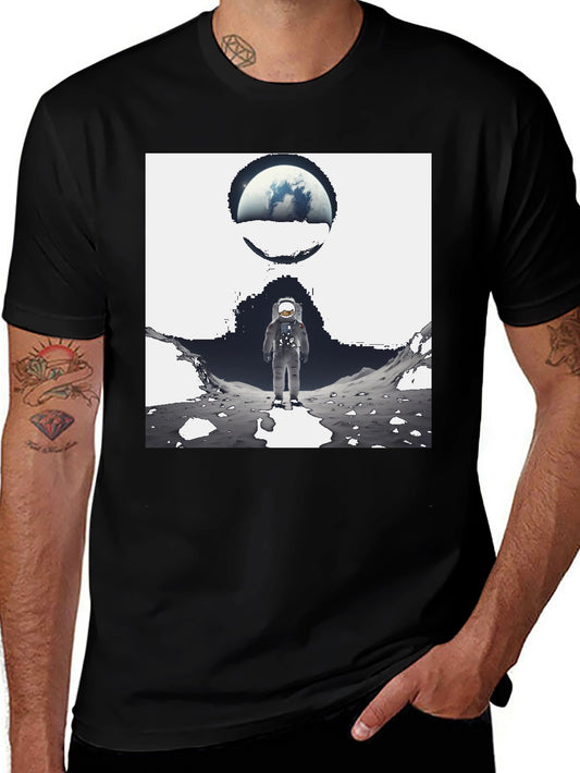 Astronaut Graphic Black Tee - Space Exploration