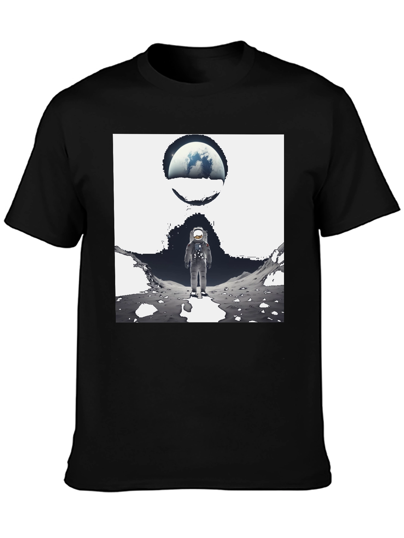 Astronaut Graphic Black Tee - Space Exploration
