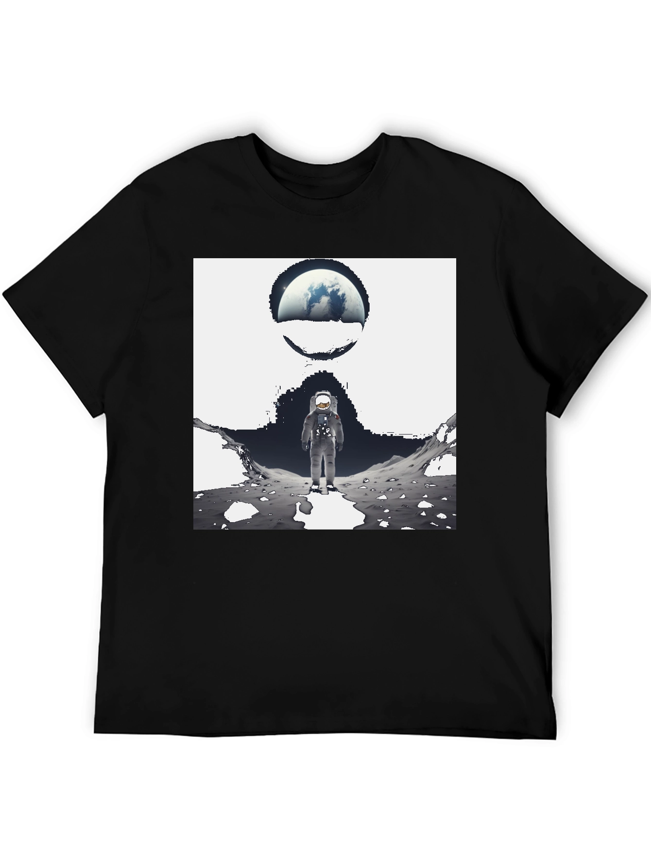 Astronaut Graphic Black Tee - Space Exploration
