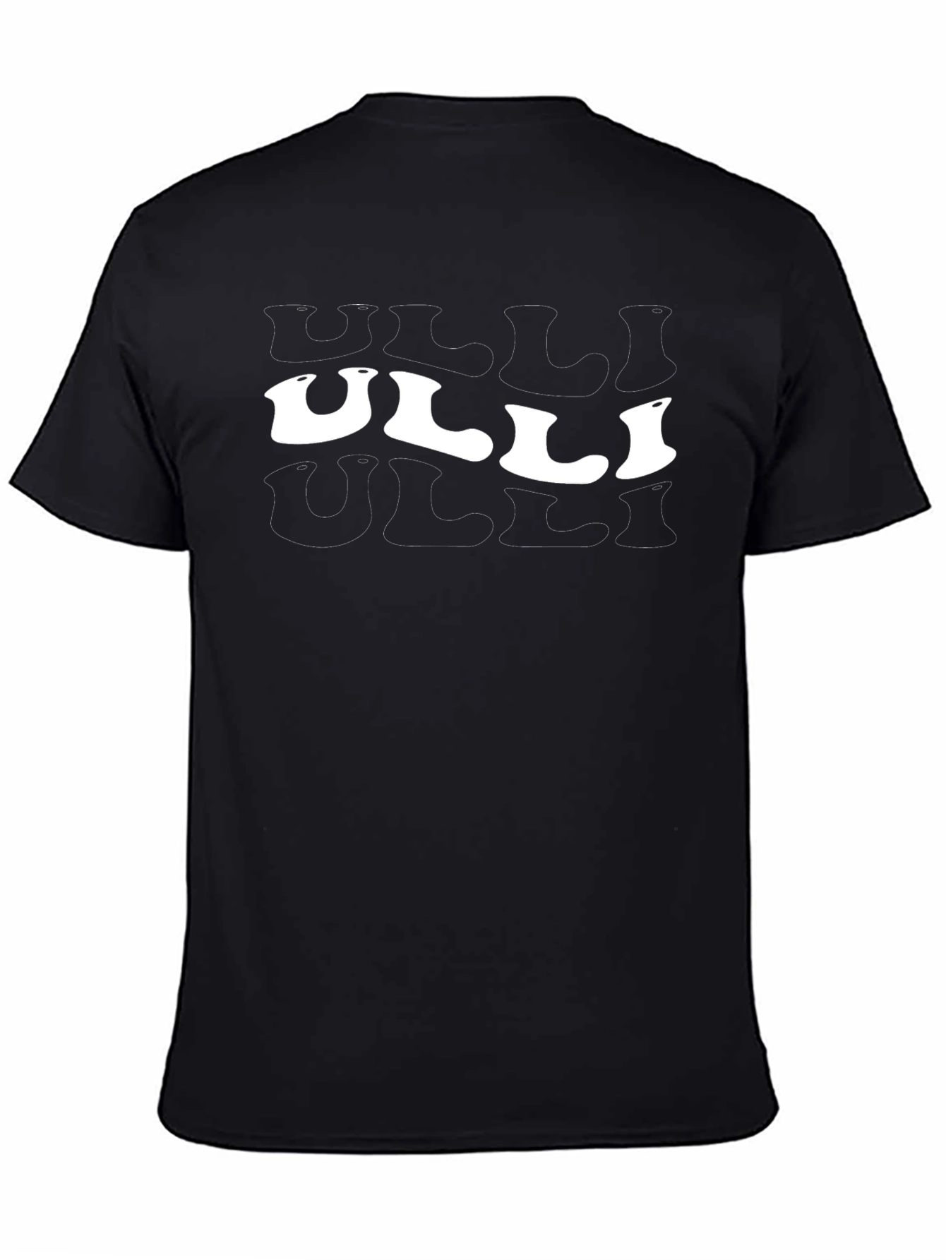 Ulli Graphic Print Black Crew Neck Tee