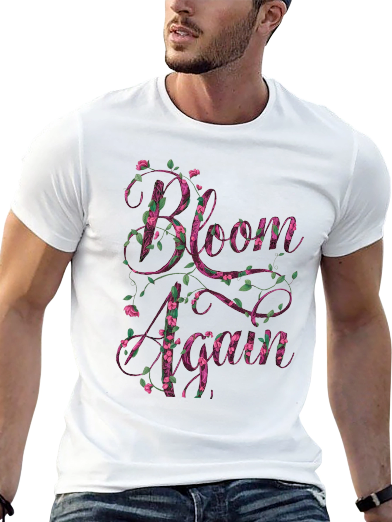 Bloom Again Floral Graphic T-Shirt - Black