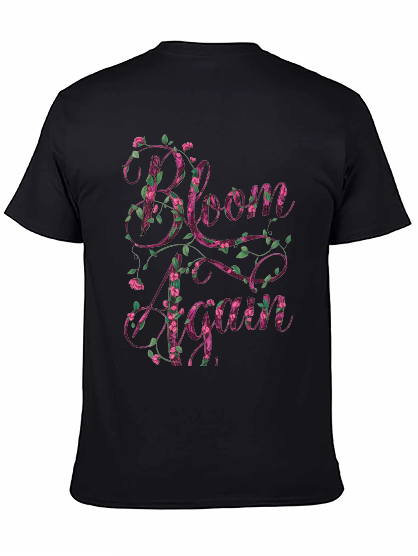 Bloom Again Floral Graphic T-Shirt - Black
