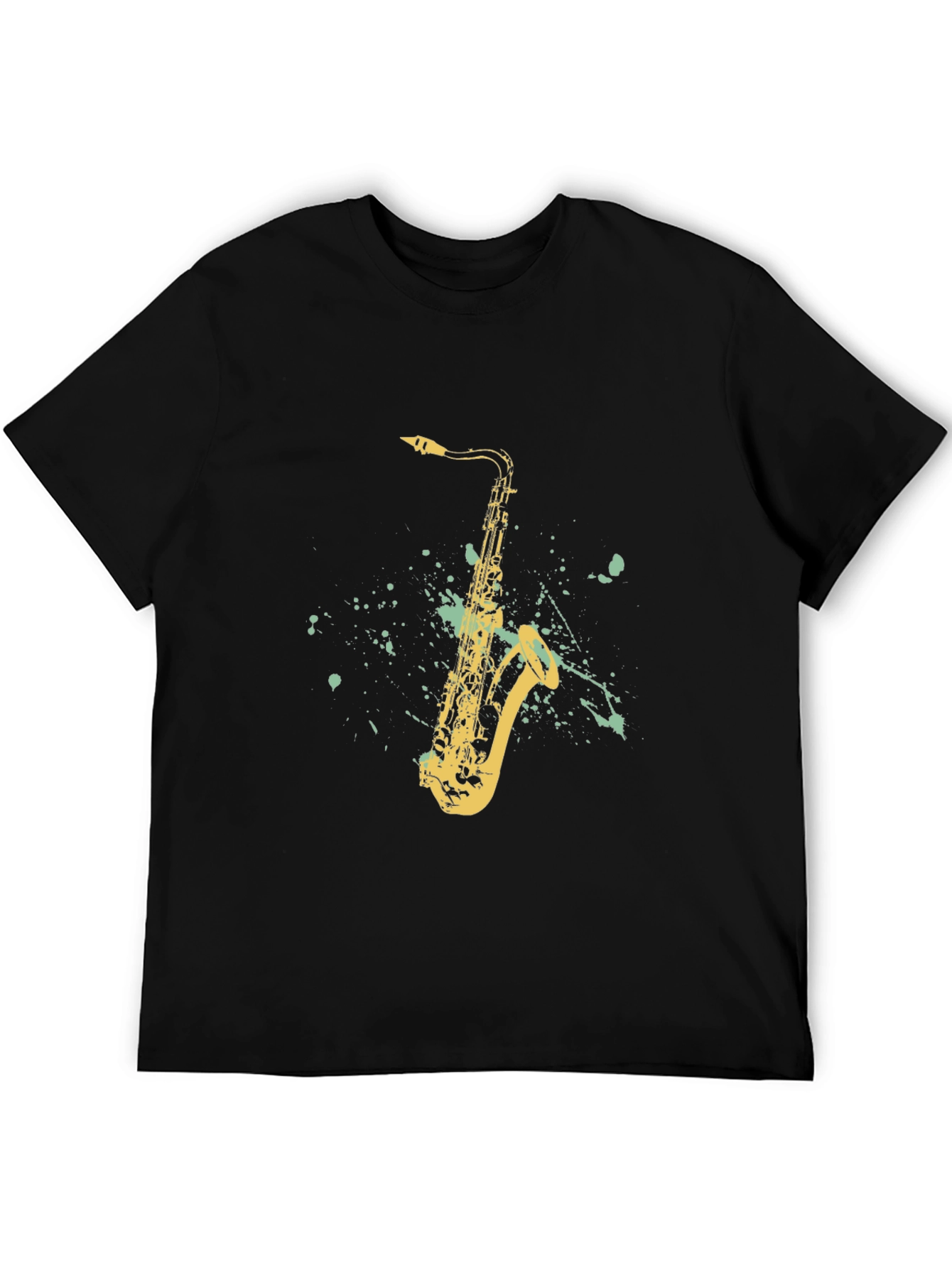 Saxophone Graphic T-Shirt - Black Cotton Tee