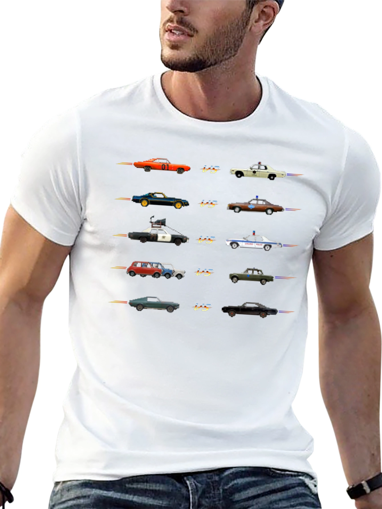 Retro 8-Bit Car Chase T-Shirt